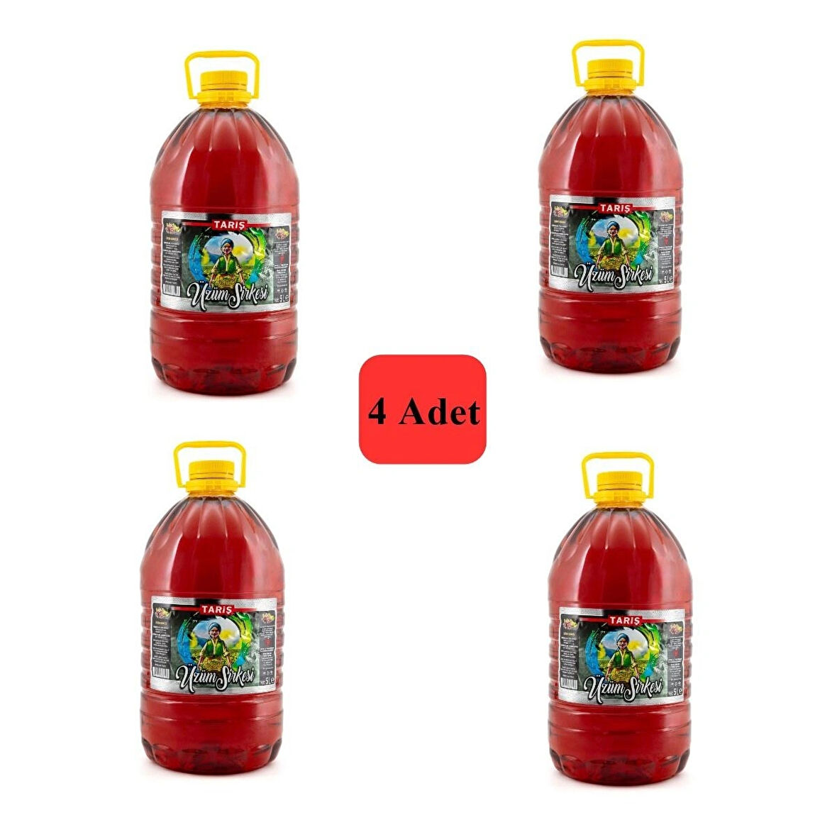 Üzüm Sirkesi 5 Lt Pet(Dar Ağız) 4 Adet