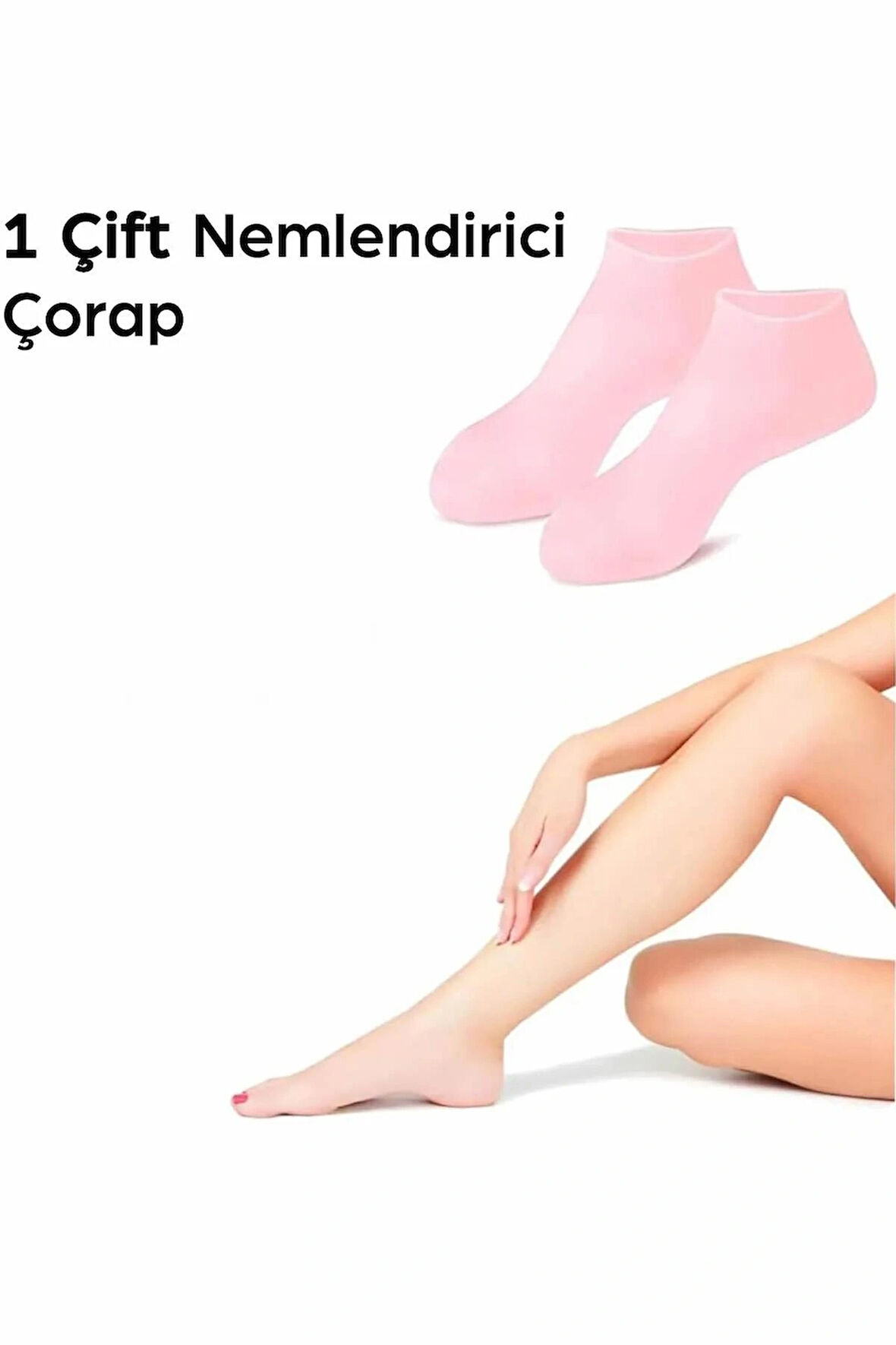 1 Çift Silikon Jel Topuk Nemlendirici Çorap | Ayak Cilt Bakım