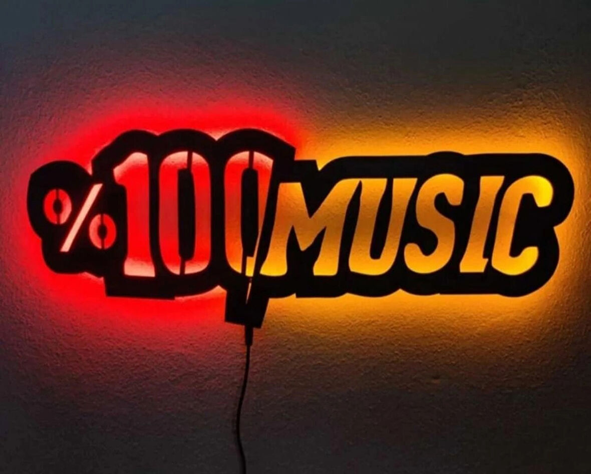 LED IŞIKLI MÜZİK OKULU GENÇ ODASI DUVAR DEKORASYONU