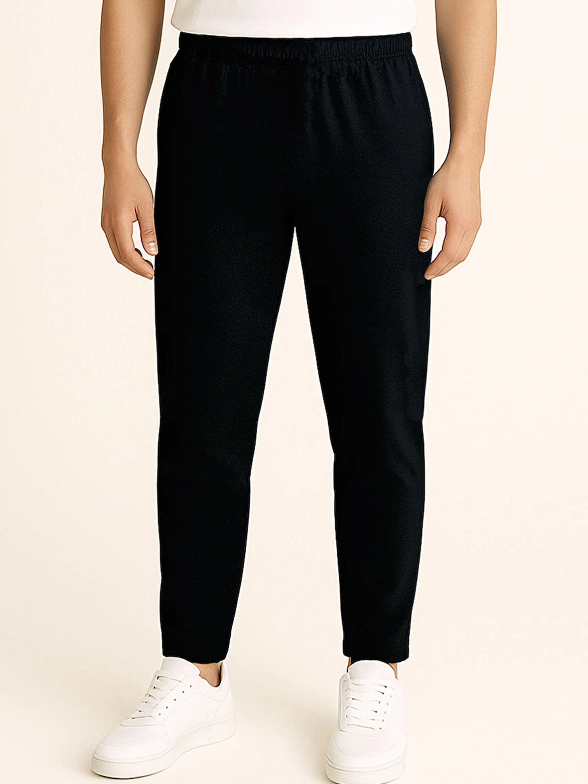 Siyah Likralı Eşofman Altı