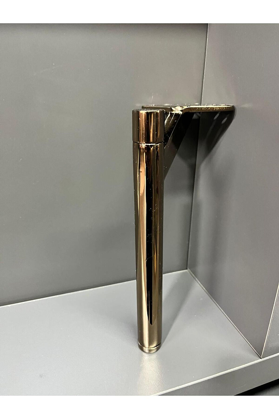 Slide X Metal Ayak 20cm Bronz Koltuk Dolap Komidin Şifonyer Modern Tv Ünite Ayağı Mobilya Puf