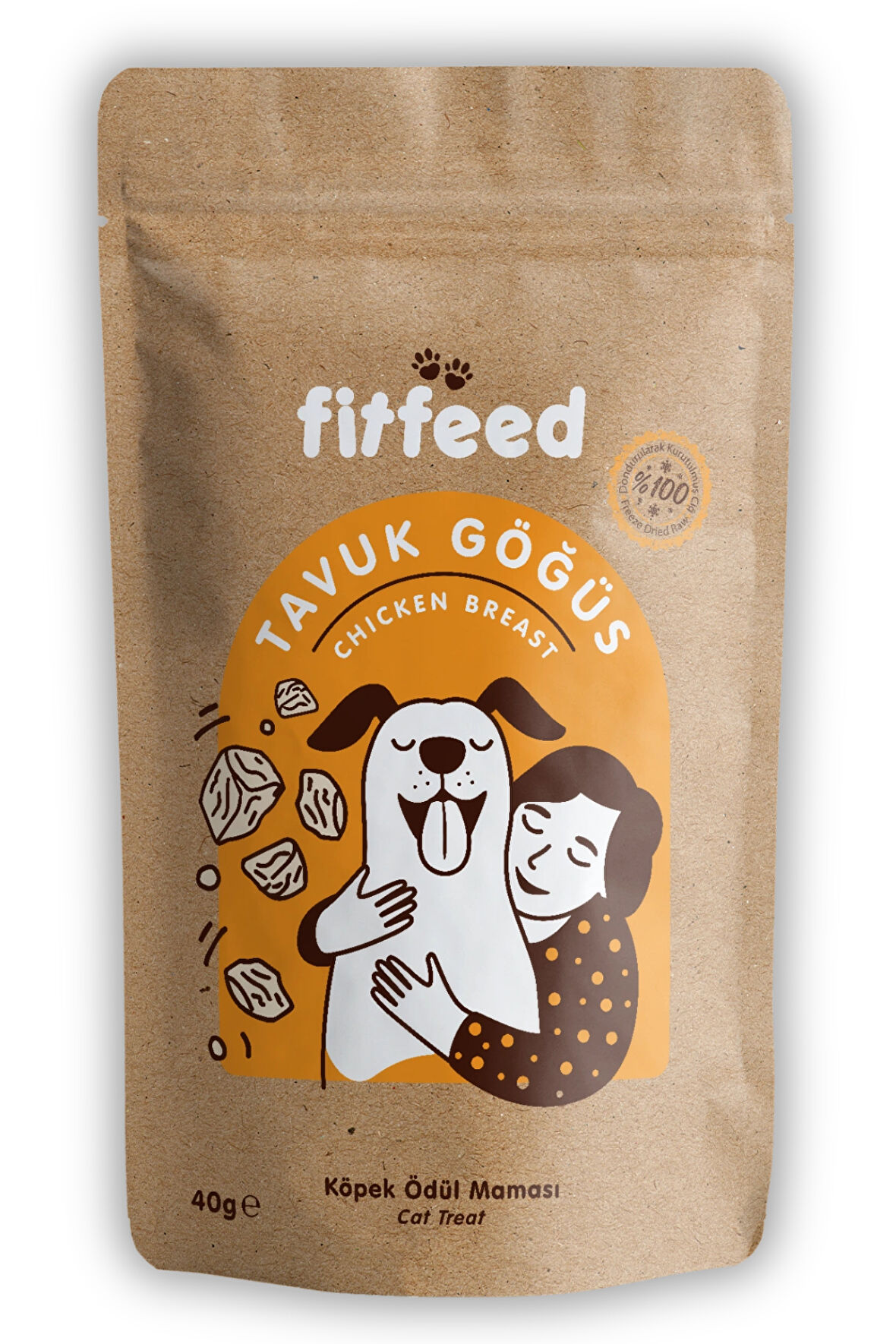 Freeze-Dried Çiğ Tavuk Göğüs Köpek Ödülü 40g