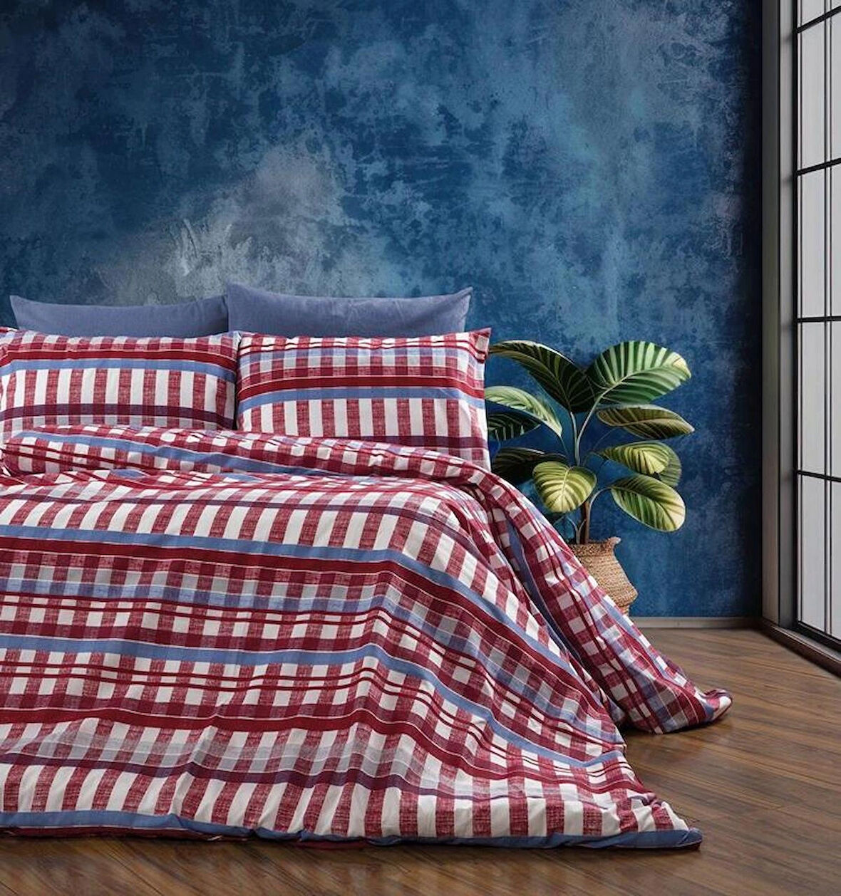 Home Concept Pamuklu Çift Kişilik Nevresim Takımı Gardıan Bordo