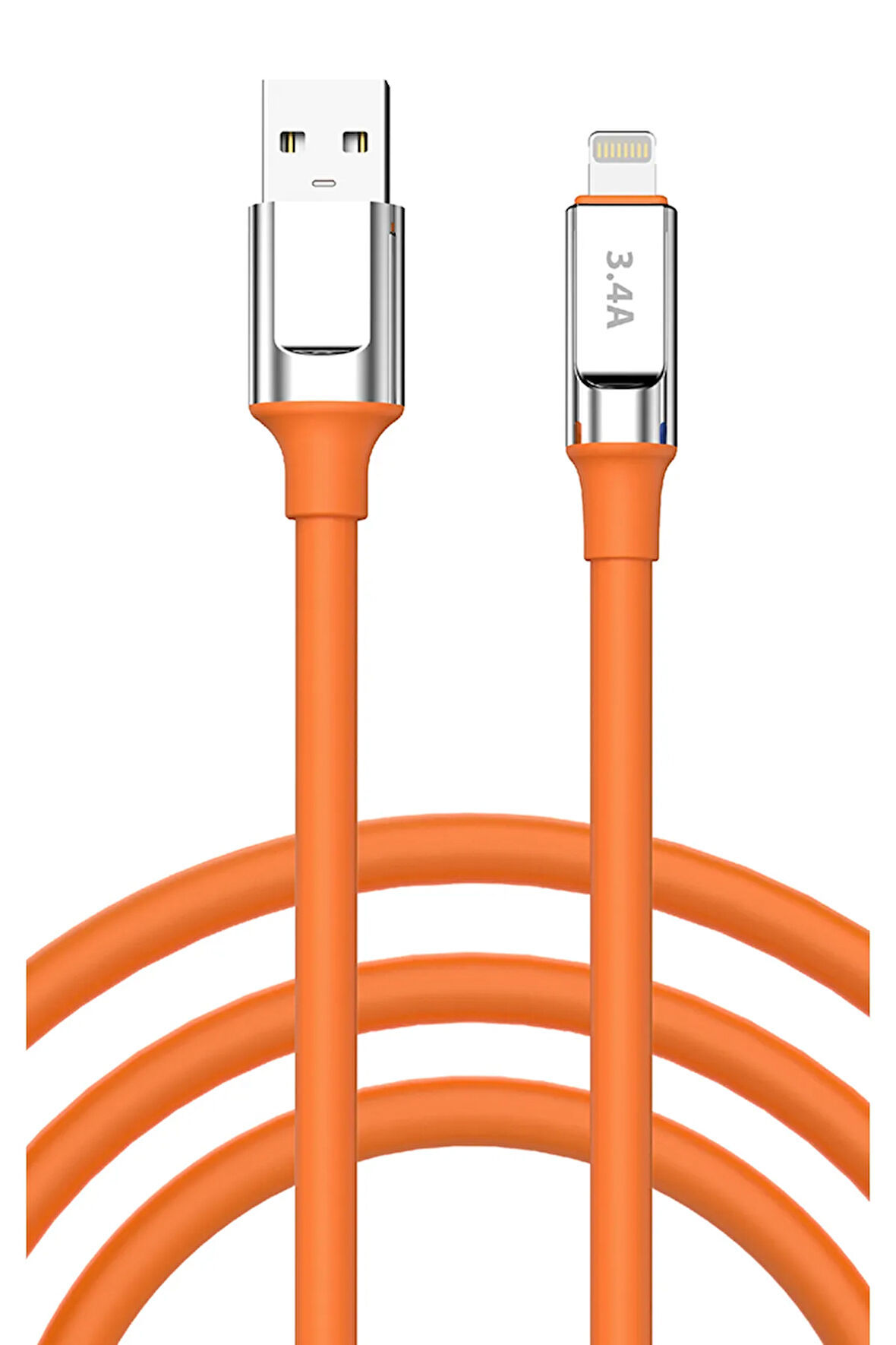 Apple İphone 7 Şarj Kablosu 3.4A Lightning - SC64L-Turuncu