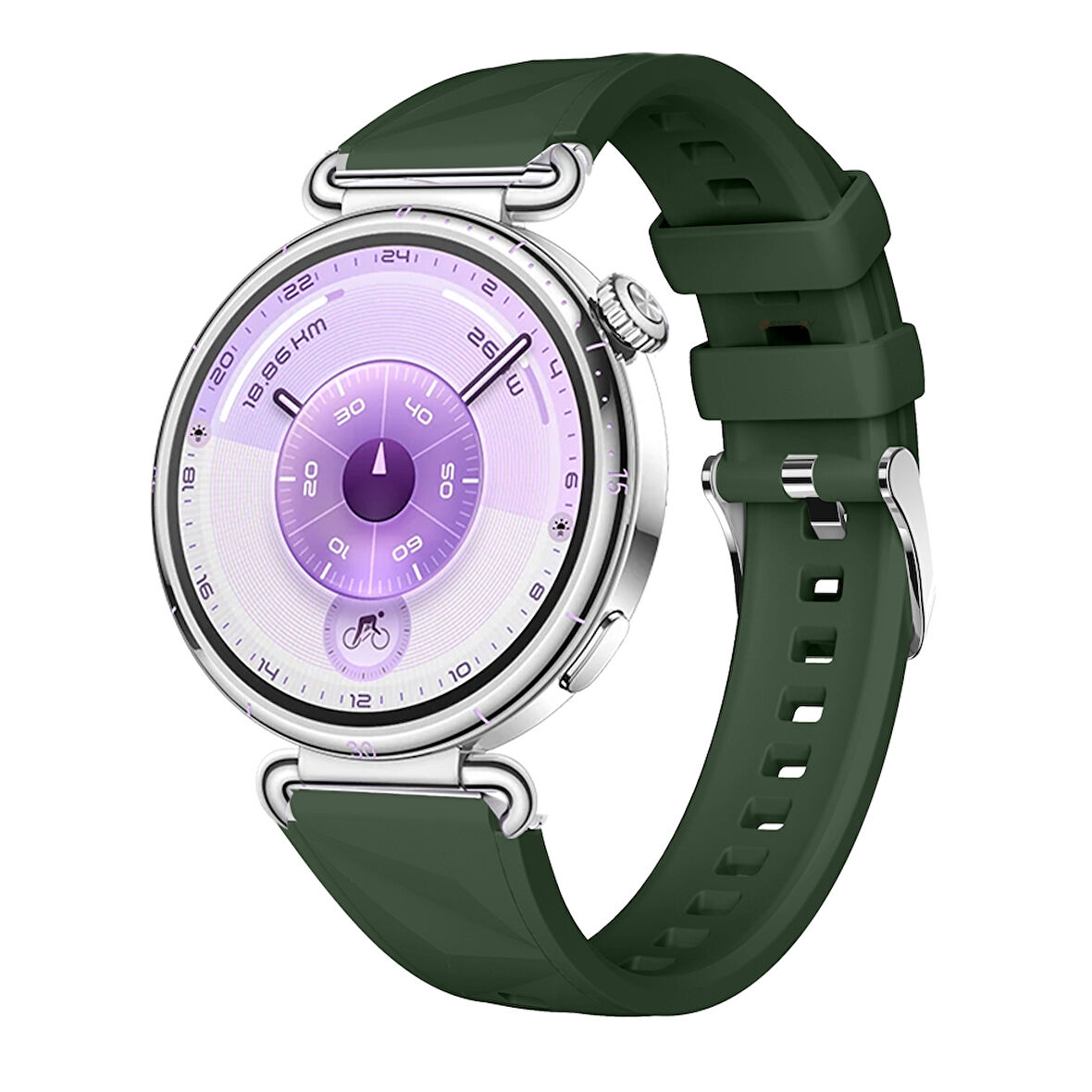 Sneezy Huawei Watch GT6 41mm İle Uyumlu Prism Metal Tokalı Soft Yumuşak Silikon Kordon