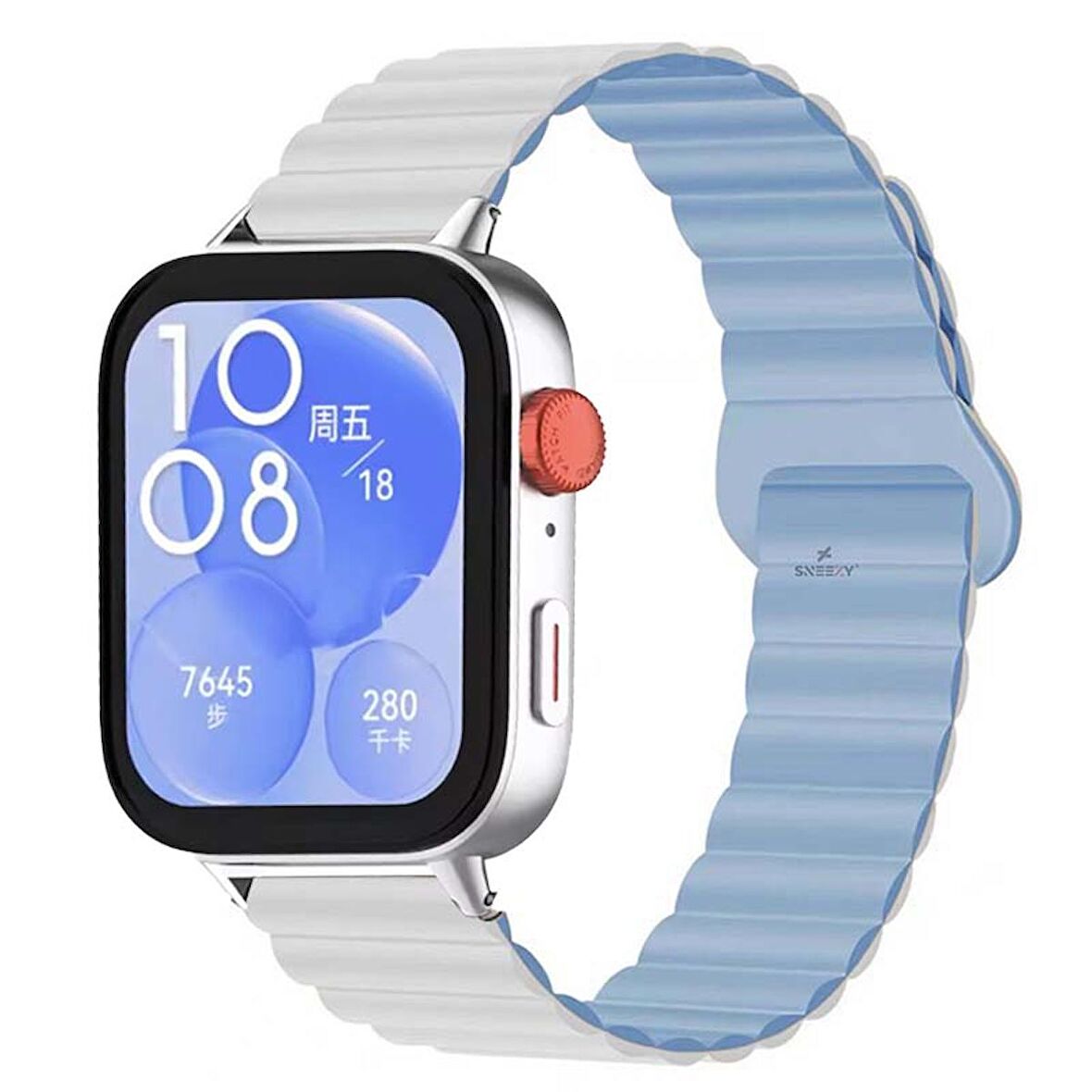 Huawei Watch Fit 3 İle Uyumlu Duo Baklalı Magnetik Silikon Kordon