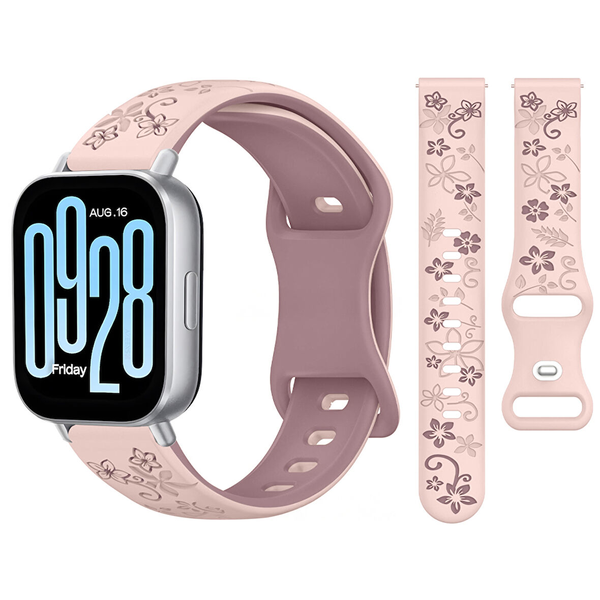 Redmi Watch 5 Active Redmi 5 Lite İle Uyumlu FloraFlex Çiçek Desenli Silikon Kordon