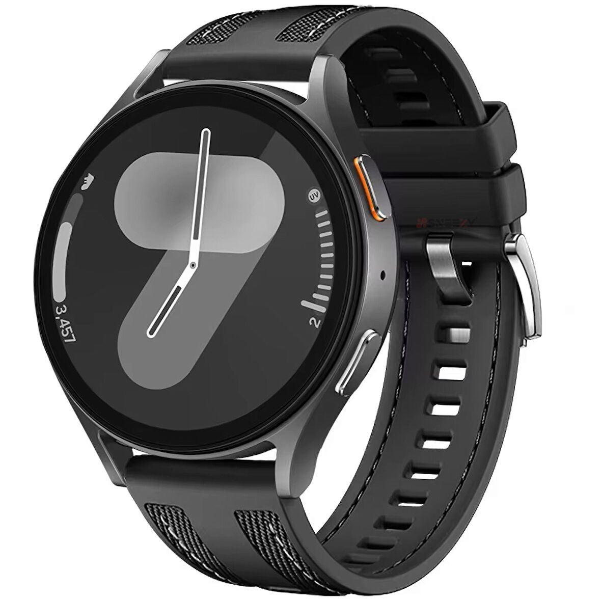 Sneezy Huawei Watch GT3 42mm ile Uyumlu Metal Tokalı Dikiş Detaylı Şık Dokuma Silikon Kordon