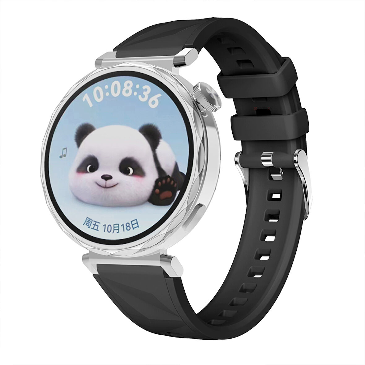 Sneezy Huawei Watch GT5 Pro 42mm İle Uyumlu Prism Metal Tokalı Soft Yumuşak Silikon Kordon