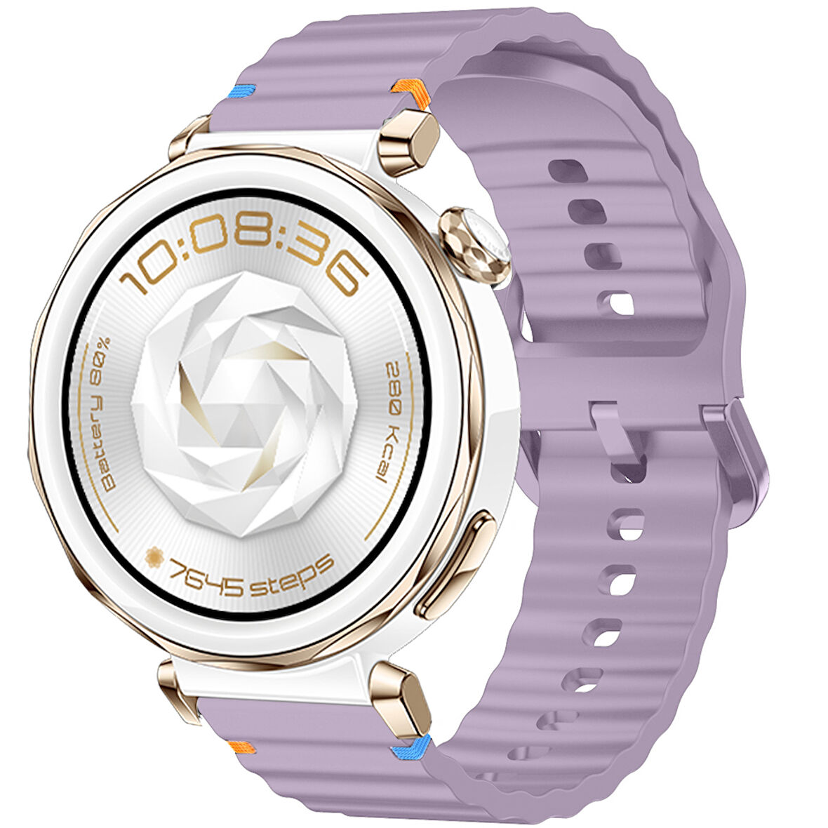 Huawei Watch GT5 Pro 42mm İle Uyumlu Dalga Desenli Tokalı Yumusaş Soft Silikon Kordon