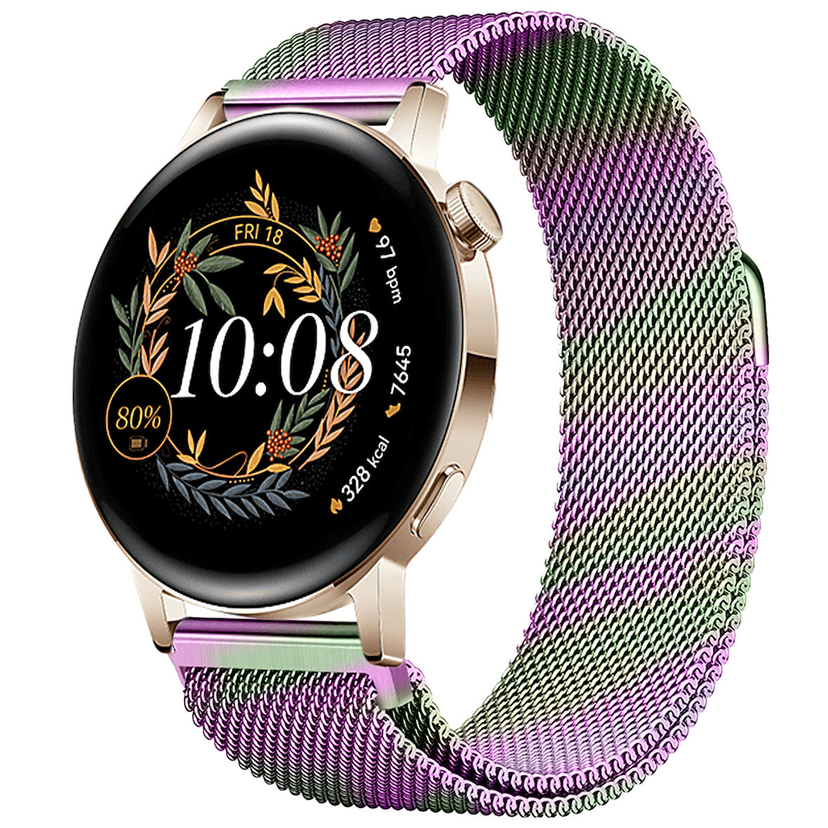 Huawei Watch GT3 42mm GT2 42mm Uyumlu Kordon Manyetik Milanese Loop Metal Kordon 