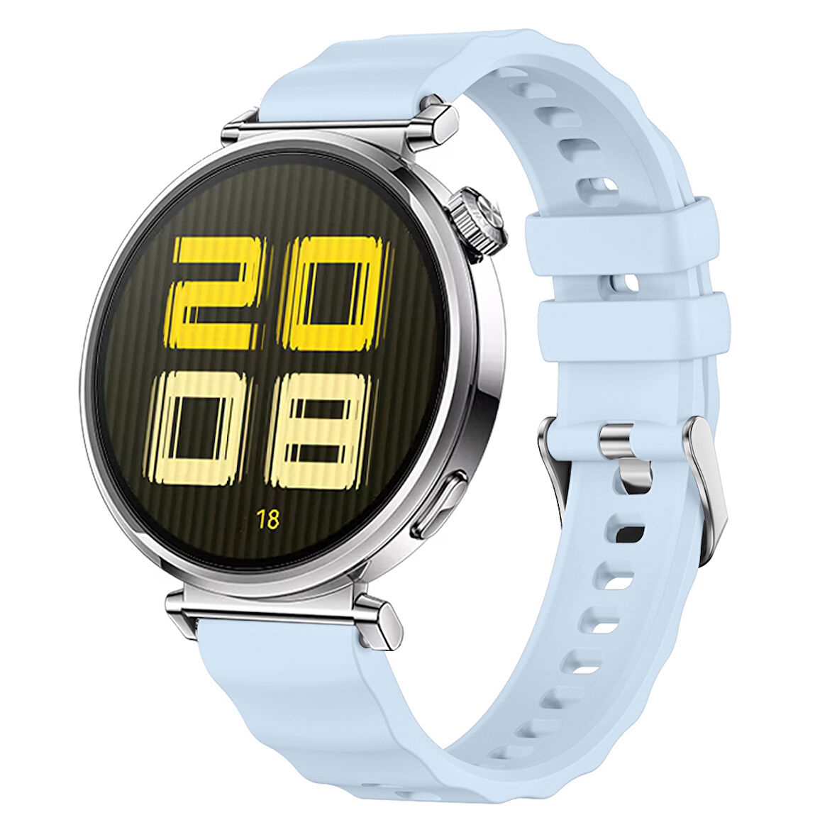 Sneezy Huawei Watch GT5 41mm İle Uyumlu SoftFlex Metal Tokalı Spor Silikon Akıllı Saat Kordonu