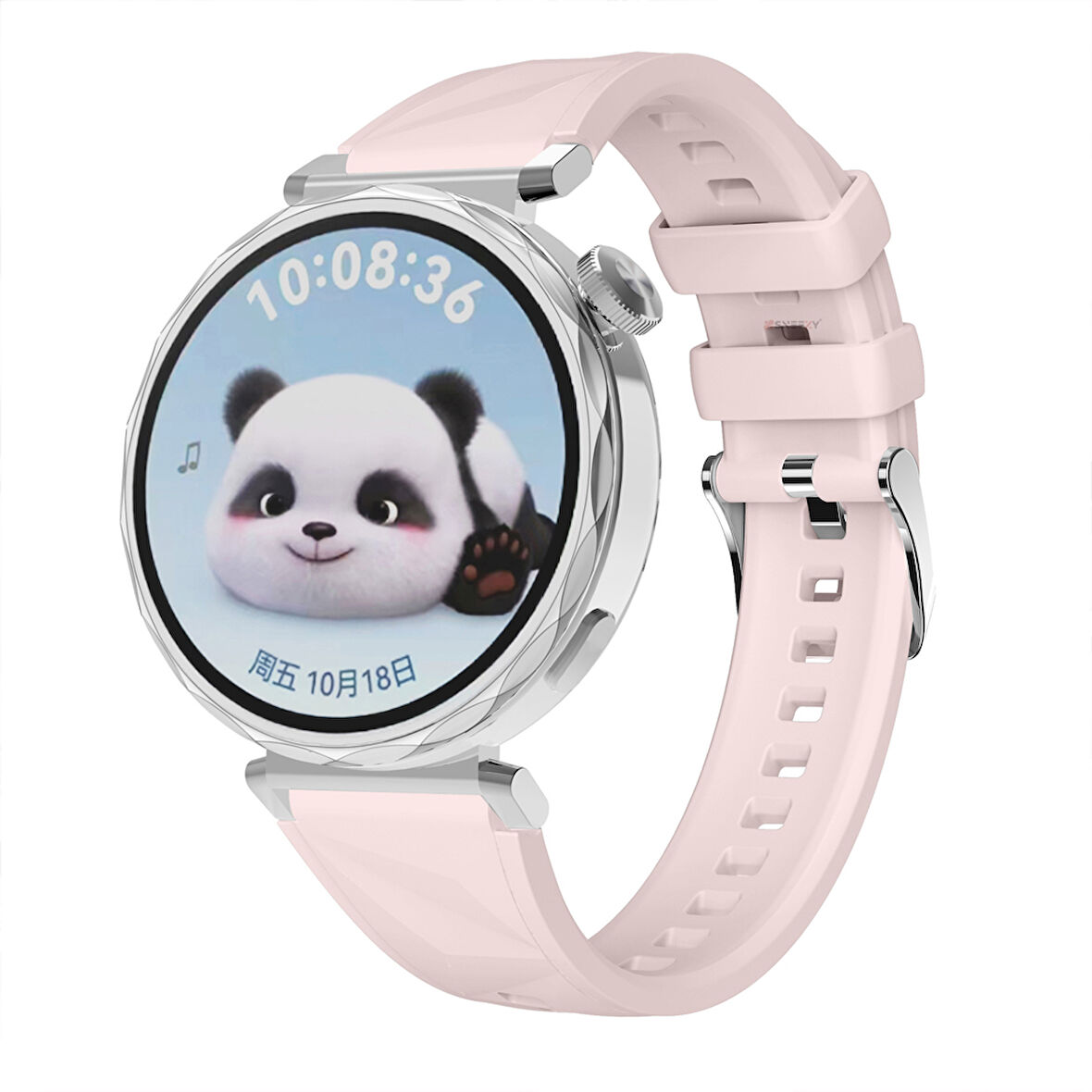 Sneezy Huawei Watch GT5 Pro 42mm İle Uyumlu Prism Metal Tokalı Soft Yumuşak Silikon Kordon