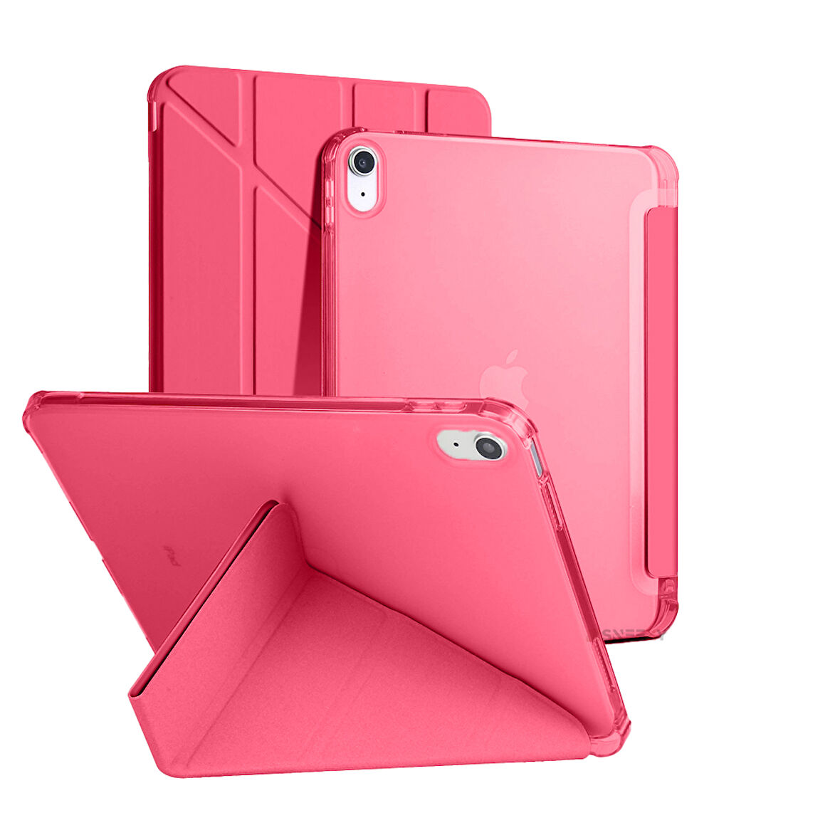 İpad 10.Nesil 10.9 inç 2022 Uyumlu Üçgen Katlanabilir Kalemlikli Yatay Dikey Standlı Akıllı Kılıf