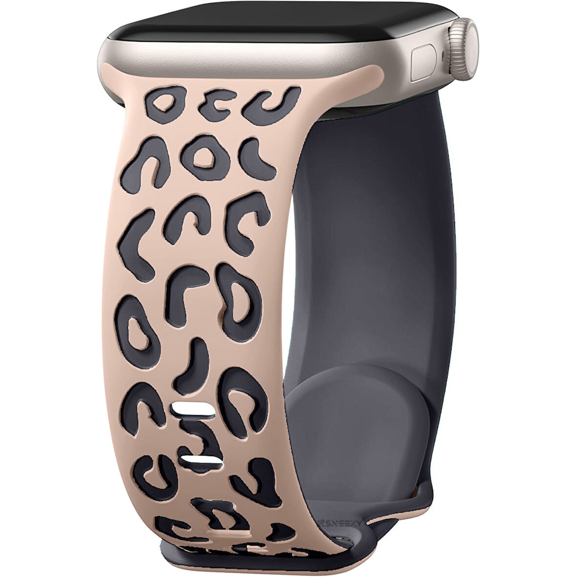 Apple Watch Uyumlu 44 45 46mm Leopar Desenli Yumuşak Silikon Kordon Seri 2 3 4 5 6 Se 7 8 9 10 