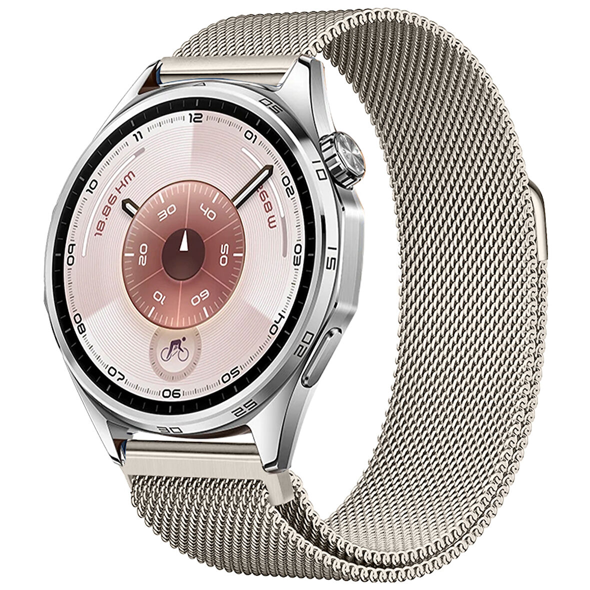 Huawei Watch GT6 46mm Uyumlu Manyetik Milanese Loop Metal Kordon 