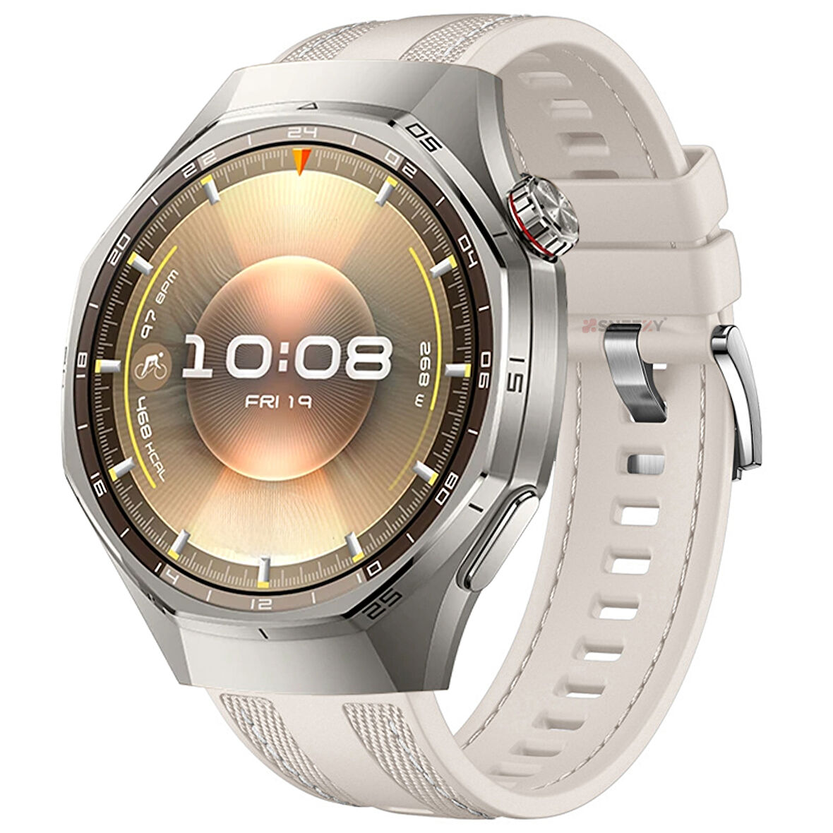 Sneezy Huawei Watch GT6 Pro 46mm ile Uyumlu Metal Tokalı Dikiş Detaylı Şık Dokuma Silikon Kordon