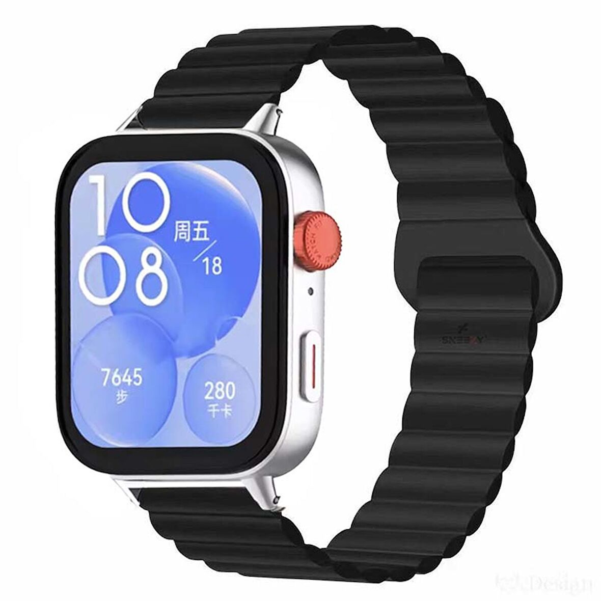 Huawei Watch Fit 3 İle Uyumlu Duo Baklalı Magnetik Silikon Kordon