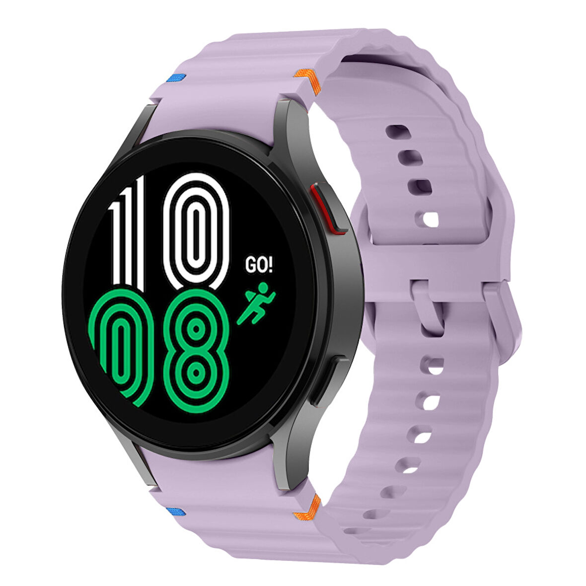 Samsung Galaxy Watch 4 40-42-44-46mm İle Uyumlu Metal Tokalı Dalgalı Spor Silikon Kordon