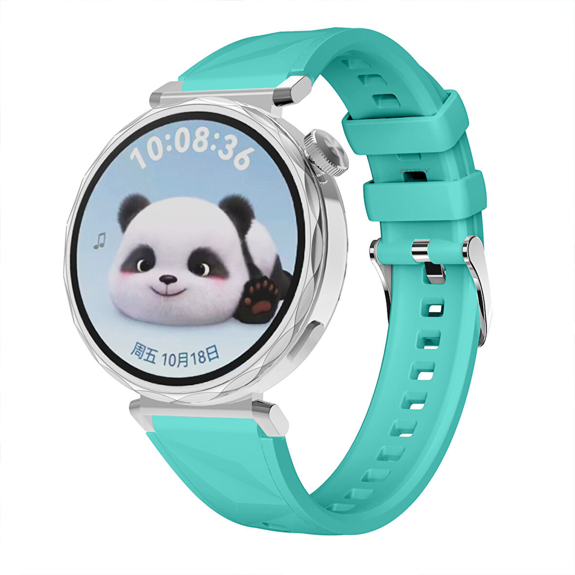 Sneezy Huawei Watch GT5 Pro 42mm İle Uyumlu Prism Metal Tokalı Soft Yumuşak Silikon Kordon