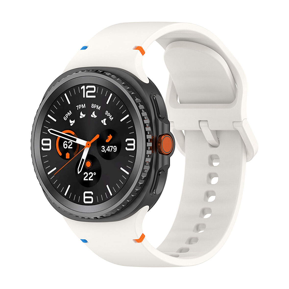 Samsung Galaxy Watch 8 Classic 47mm İle Uyumlu Metal Tokalı Spor Silikon Kordon