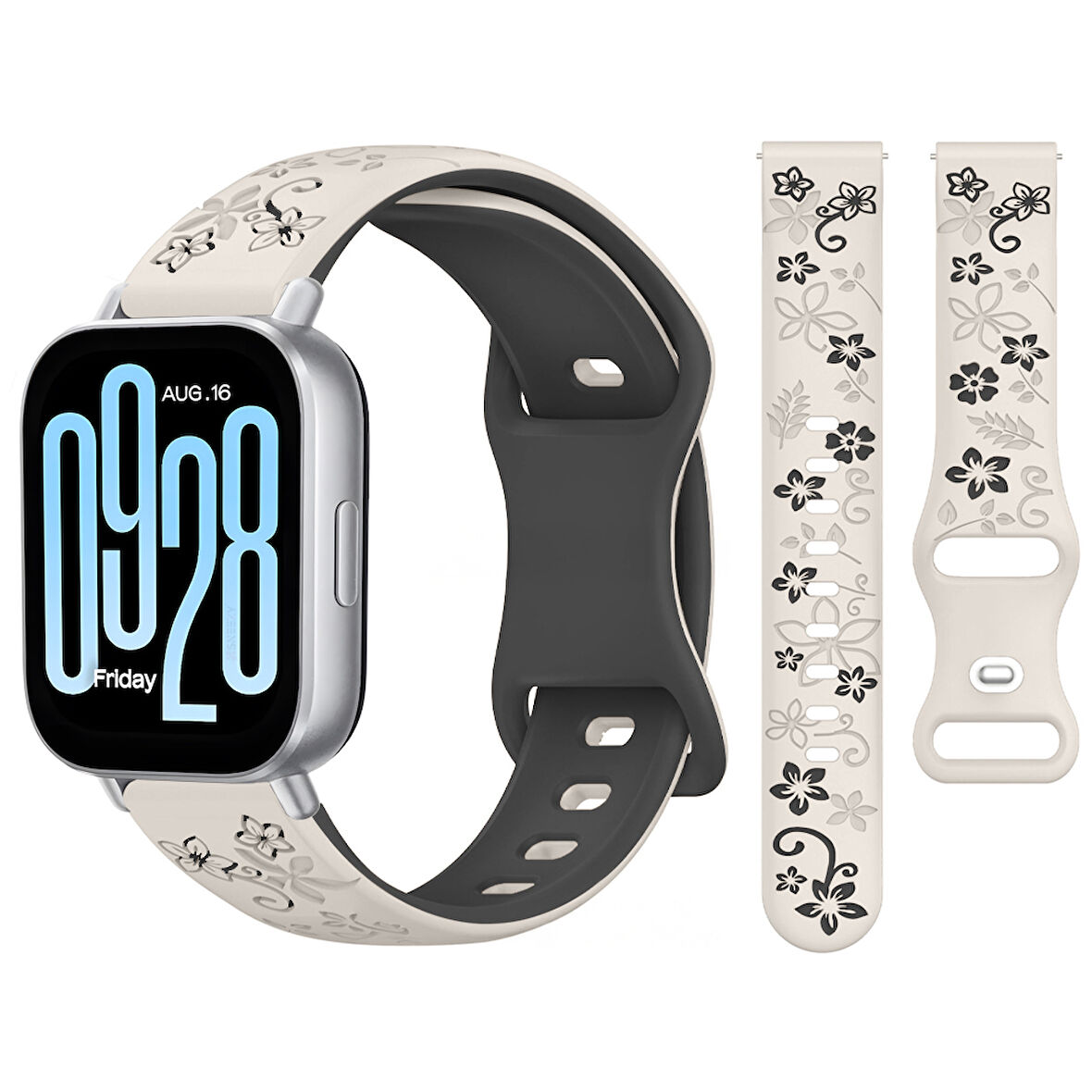 Redmi Watch 5 Active Redmi 5 Lite İle Uyumlu FloraFlex Çiçek Desenli Silikon Kordon