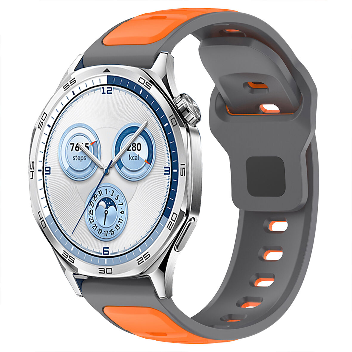 Huawei Watch GT5 46mm ve GT5 46mm İle Uyumlu Çift Renkli Spor Silikon Kordon Nefes Alabilir Konforlu