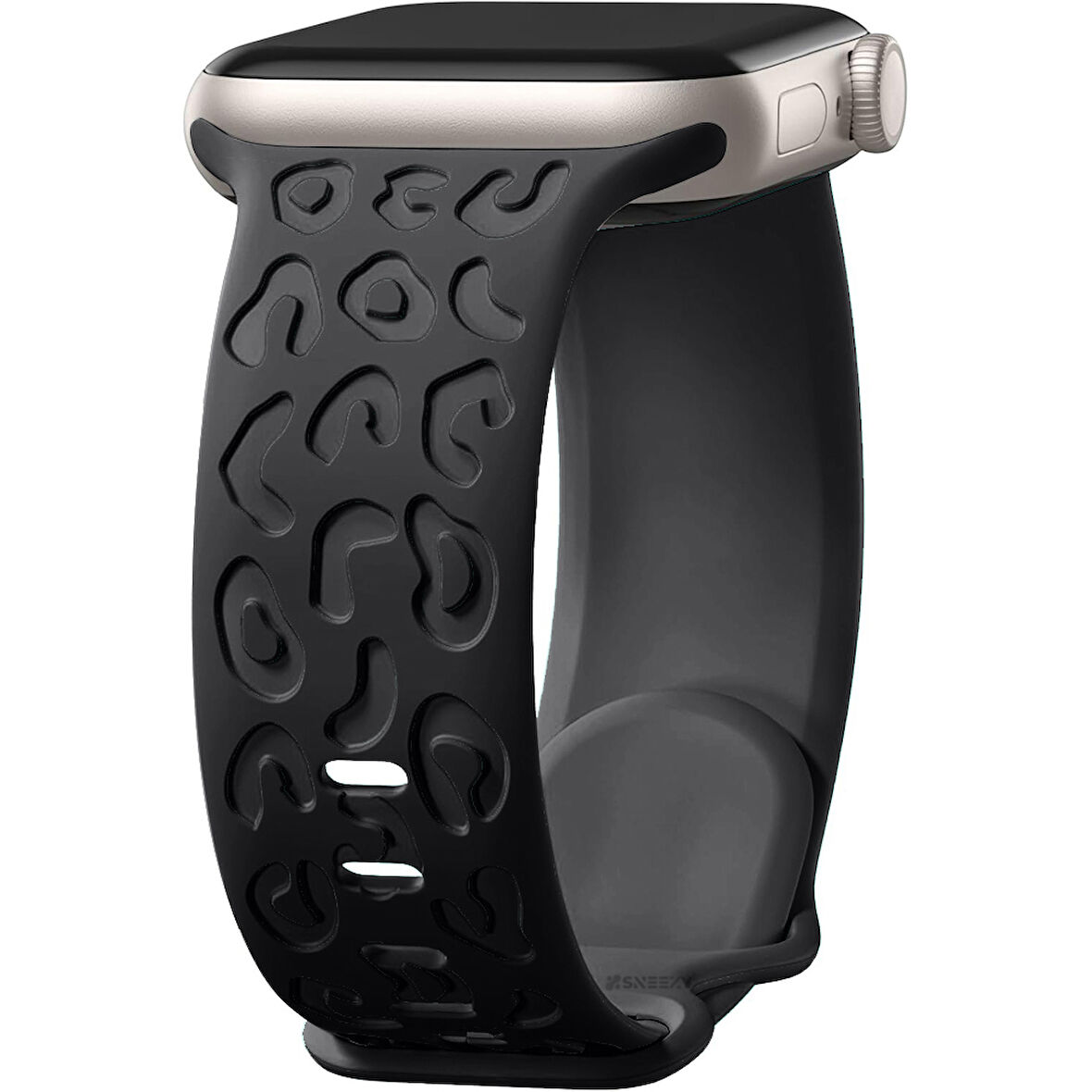 Apple Watch Ultra 1 ve 2 Uyumlu 49mm Leopar Desenli Yumuşak Silikon Kordon