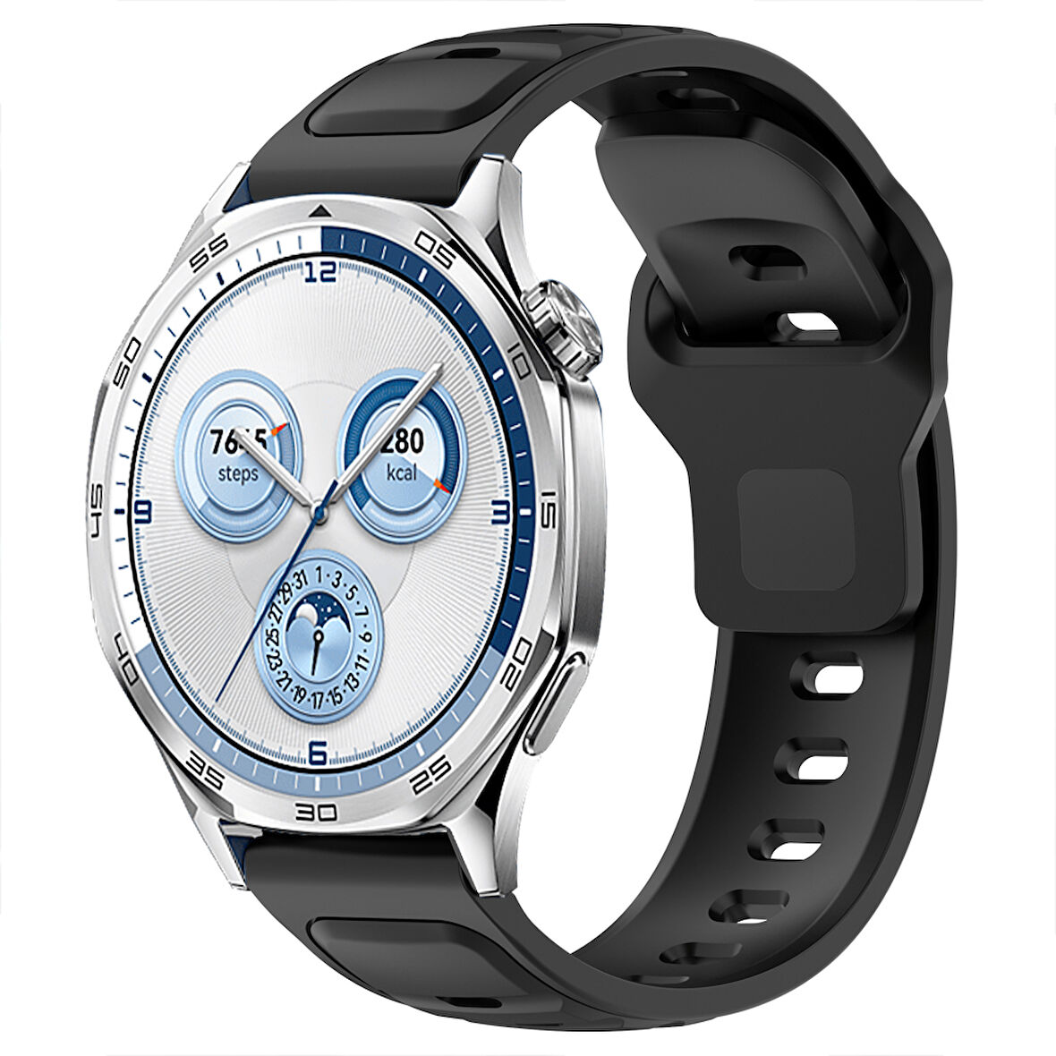 Huawei Watch GT5 46mm ve GT5 46mm İle Uyumlu Çift Renkli Spor Silikon Kordon Nefes Alabilir Konforlu