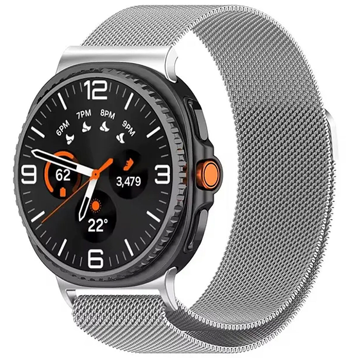 Samsung Galaxy Watch 8 Classic 47mm Uyumlu Manyetik Milanese Loop Metal Kordon