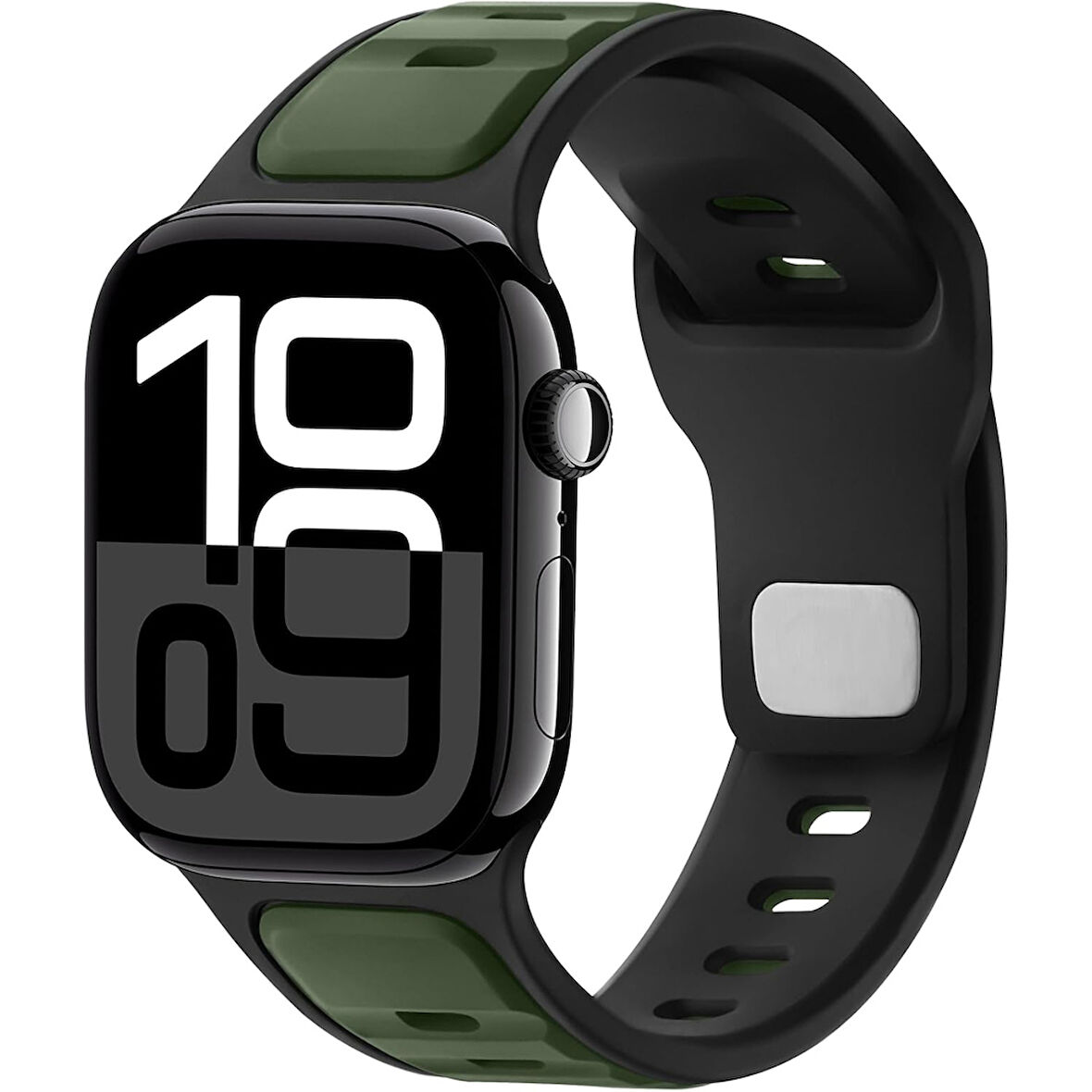 Apple Watch 42mm 44mm 45mm S10 46mm Ultra 49mm Çift Renkli Spor Silikon Kordon Nefes Alabilir