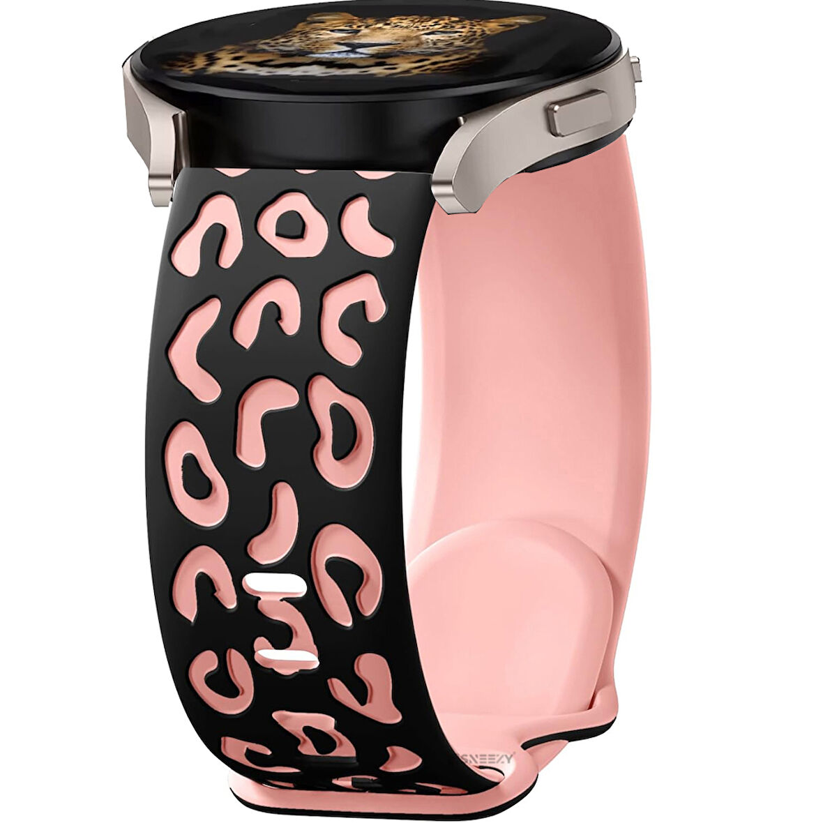 Huawei Watch GT2 GT3 42mm İle Uyumlu Leopar Desenli Silikon Kordon Kayış