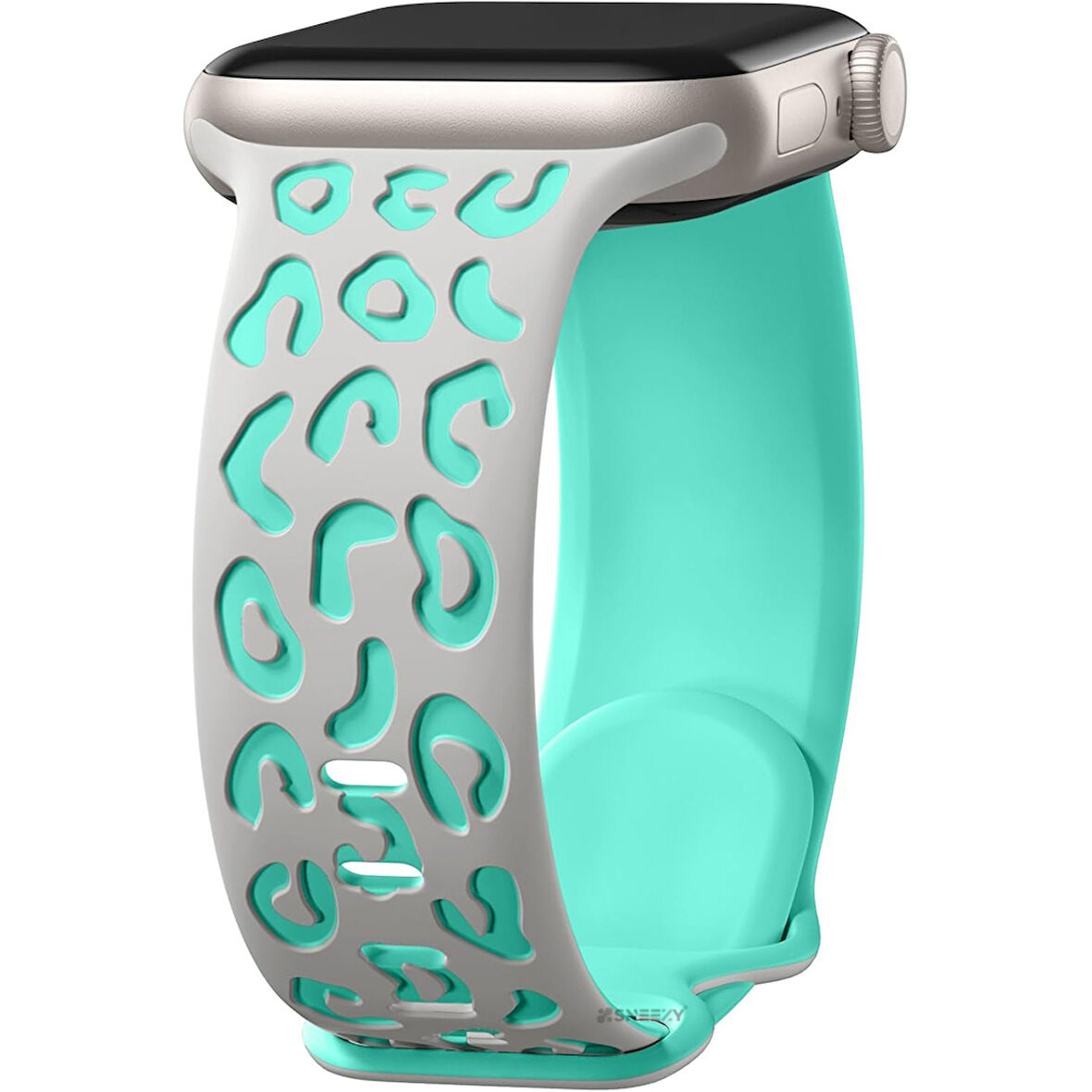 Apple Watch Uyumlu 38 40 41mm Leopar Desenli Yumuşak Silikon Kordon Seri 2 3 4 5 6 Se 7 8 9 10 42mm