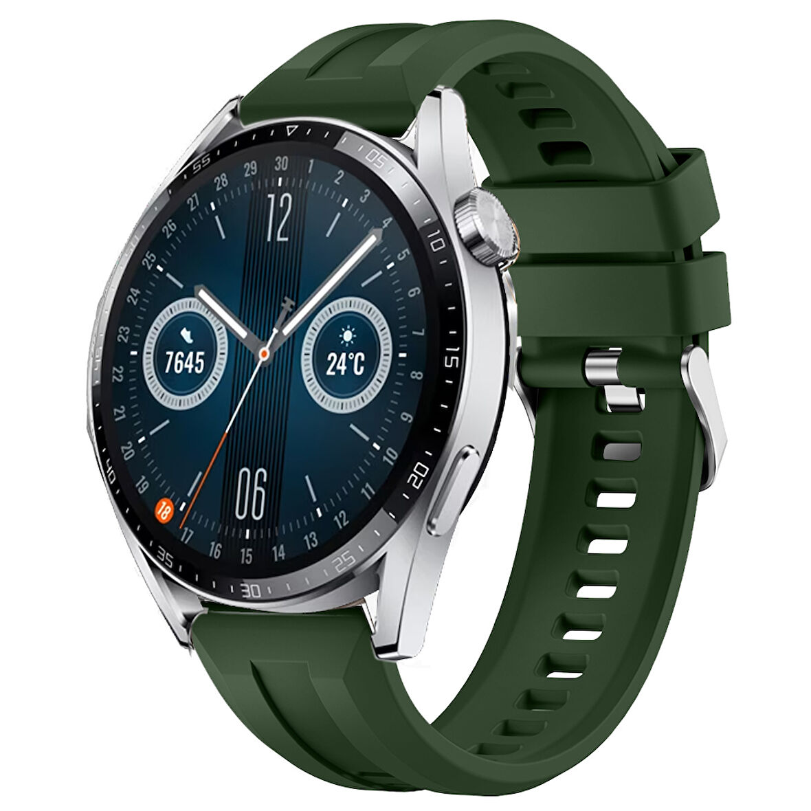 Sneezy Huawei Watch GT3 46mm GT2 46mm İle Uyumlu Spor Silikon Metal Tokalı Soft Saat Kordonu