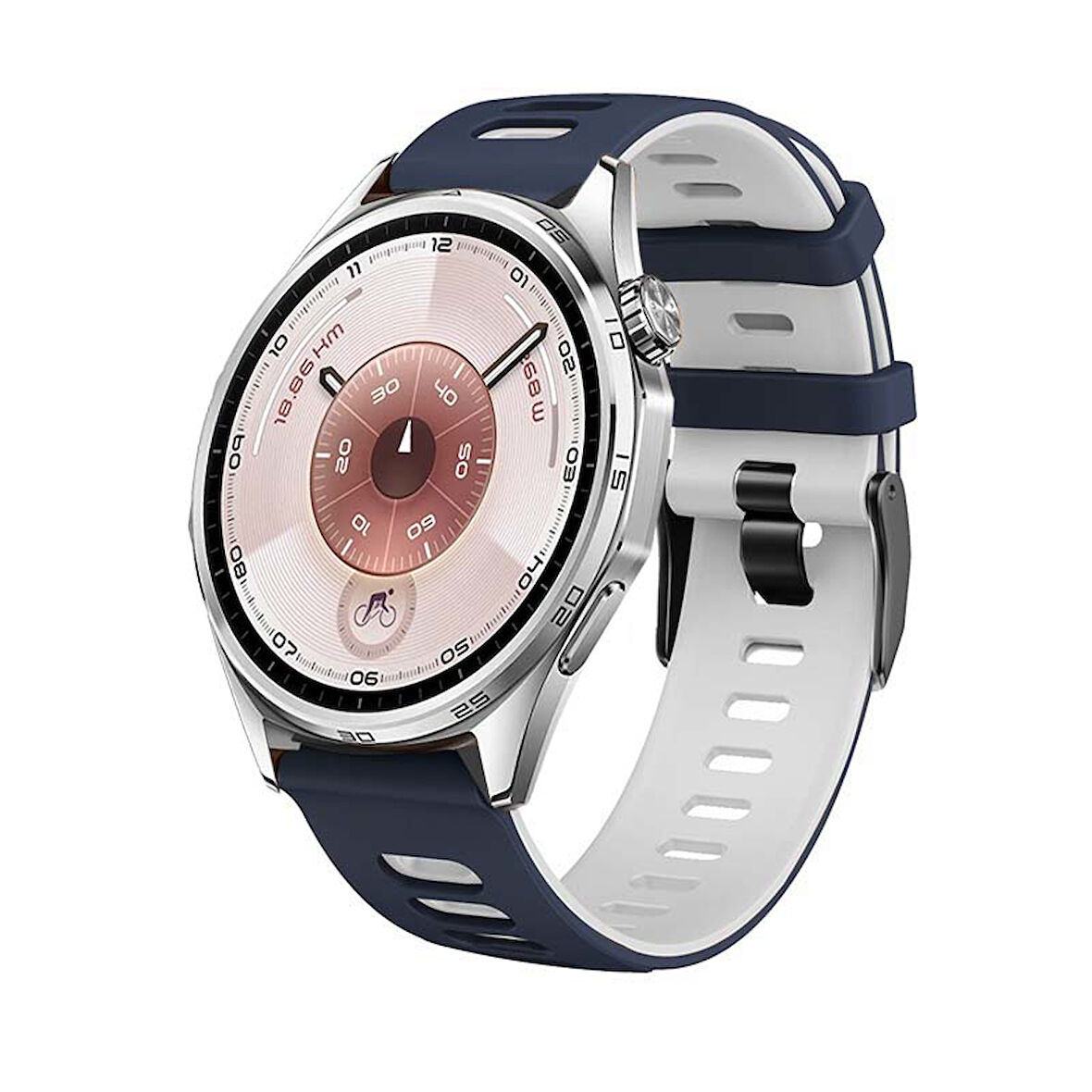 Huawei Watch GT6 46mm İle Uyumlu Stride Çift Renkli Tokalı Yumuşak Ocean Soft Silikon Kordon