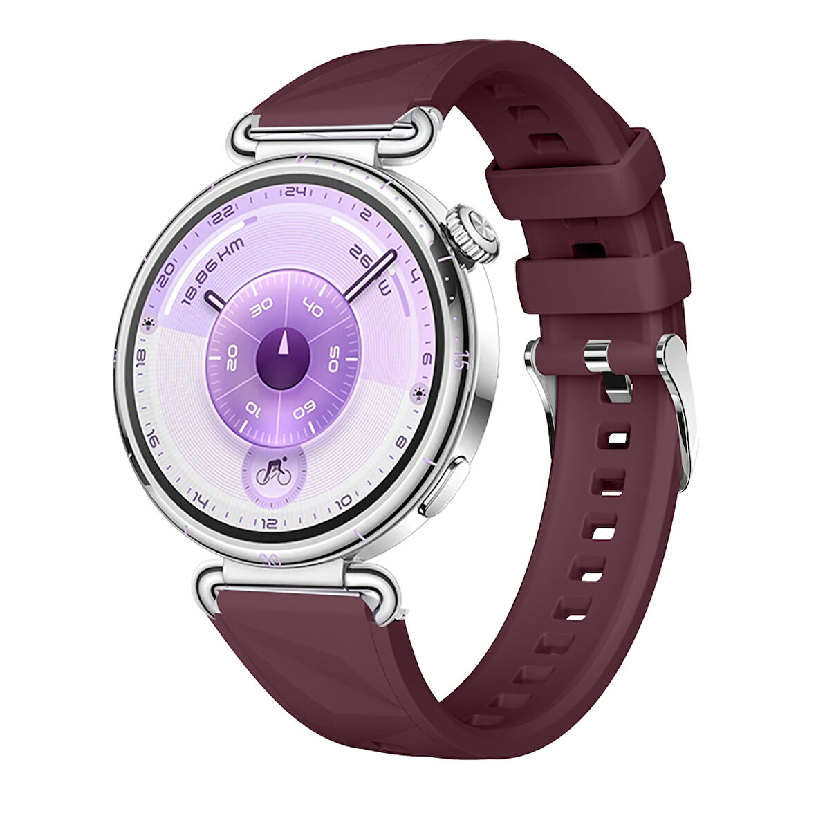 Sneezy Huawei Watch GT6 41mm İle Uyumlu Prism Metal Tokalı Soft Yumuşak Silikon Kordon