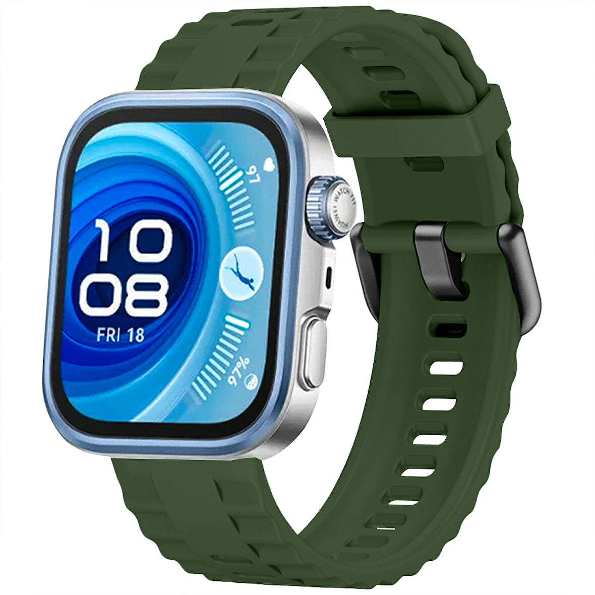 Huawei Watch Fit3 Fit 4 Fit 4 Pro İle Uyumlu GlacierFlex Metal Tokalı Spor Silikon Kordon
