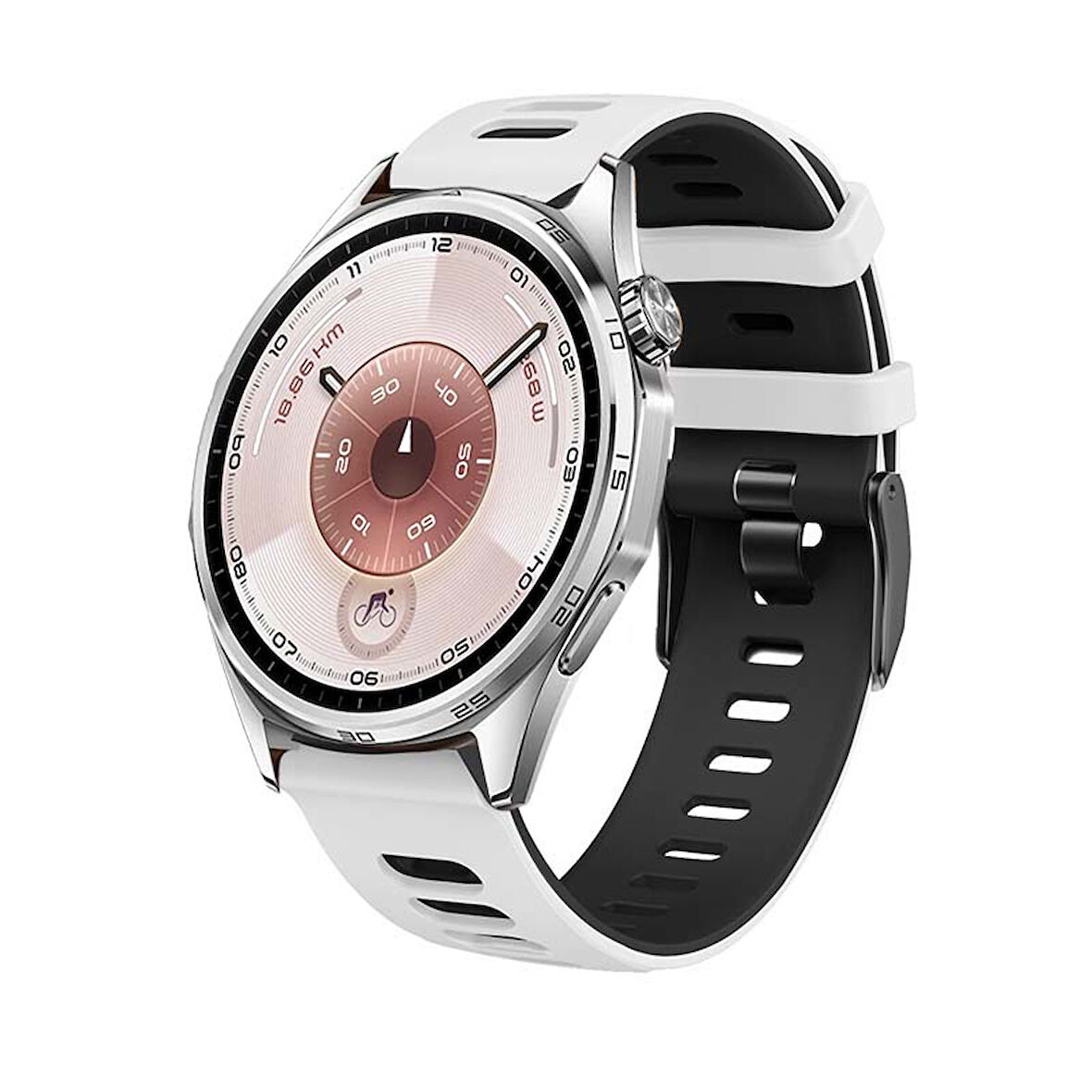 Huawei Watch GT6 46mm İle Uyumlu Stride Çift Renkli Tokalı Yumuşak Ocean Soft Silikon Kordon