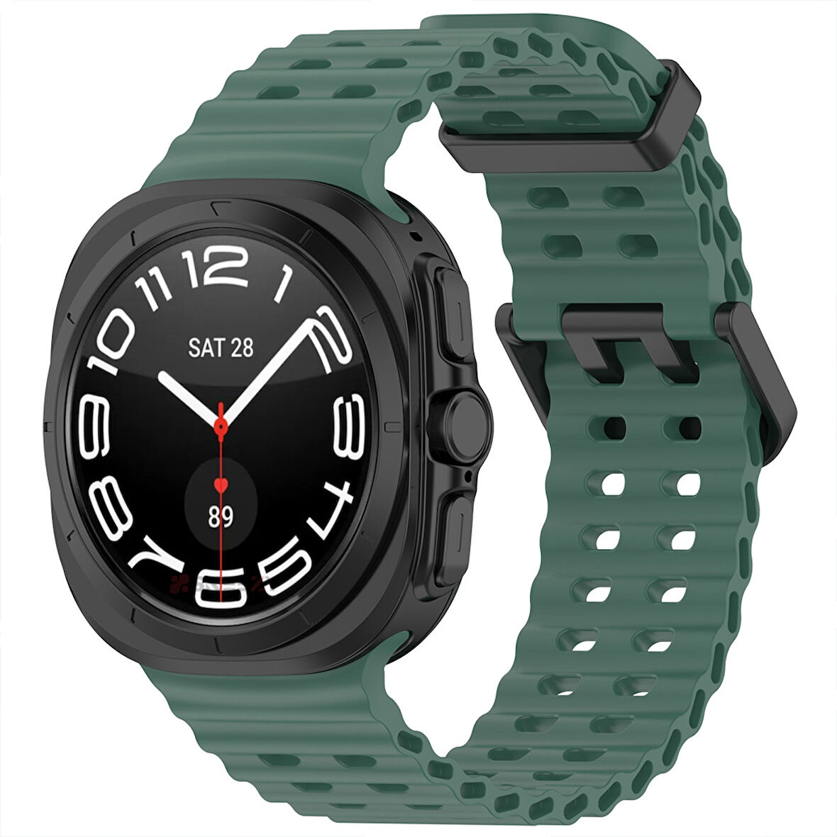 Samsung Galaxy Watch 7 Ultra İle Uyumlu AirFlow Metal Tokalı Yumuşak Soft Silikon Kordon 