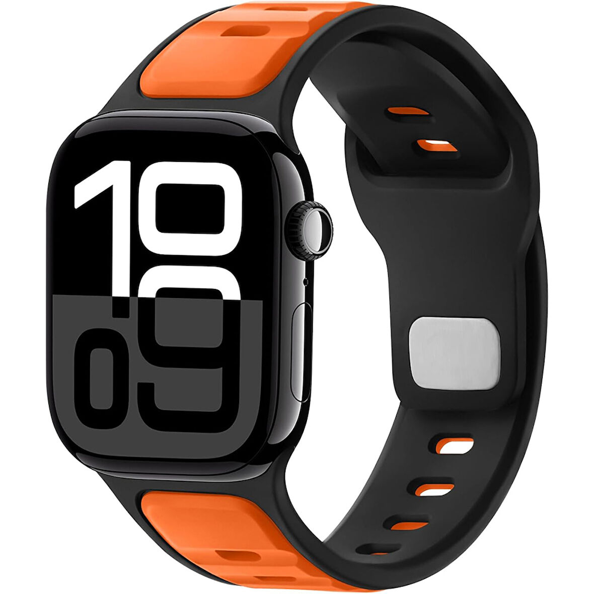 Apple Watch 42mm 44mm 45mm S10 46mm Ultra 49mm Çift Renkli Spor Silikon Kordon Nefes Alabilir