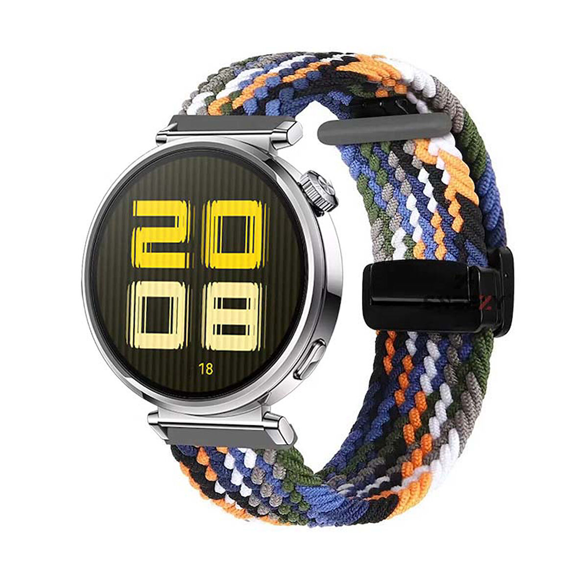 Sneezy Huawei Watch GT5 41mm İle Uyumlu FiberLink Manyetik Tokalı Kumaş Örgü Kordon