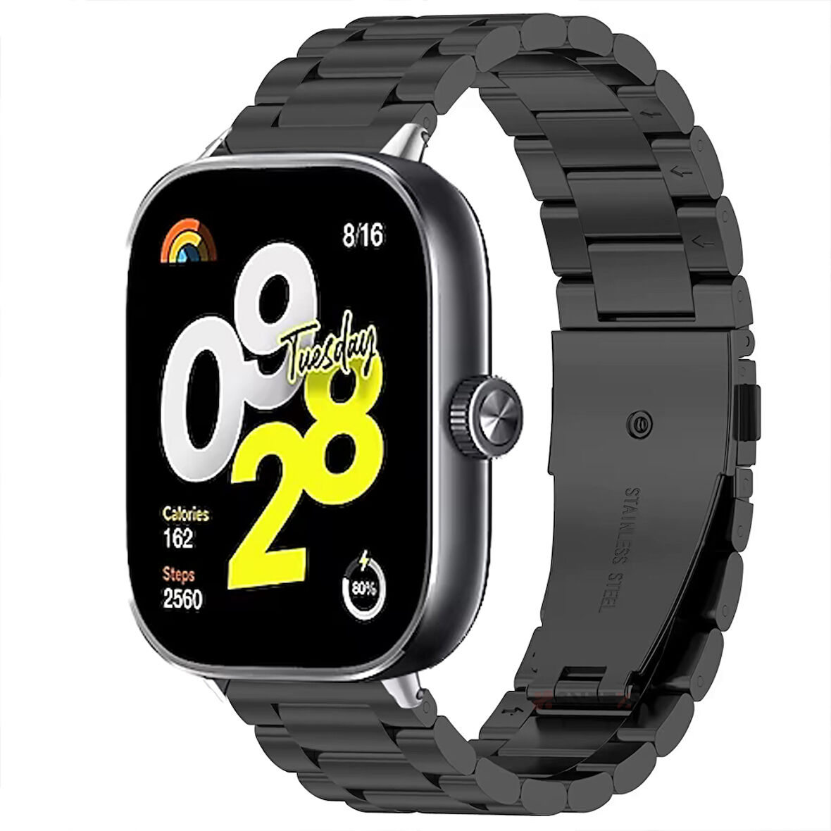 Redmi Watch 4 İle Uyumlu Kordon Kordon Paslanmaz Döküm Çelik Metal Baklalı Kordon