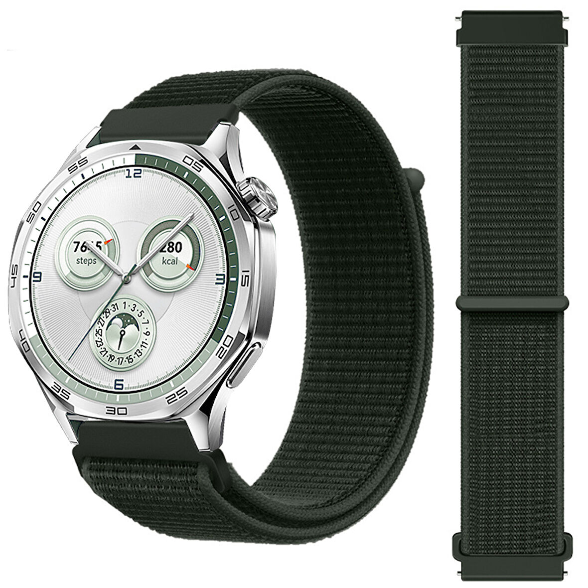 Huawei Watch GT5 46mm GT4 46mm İle Uyumlu Ayarlanabilir Cırt Cırtlı Yumuşak Spor Kumaş Örgü Kordon