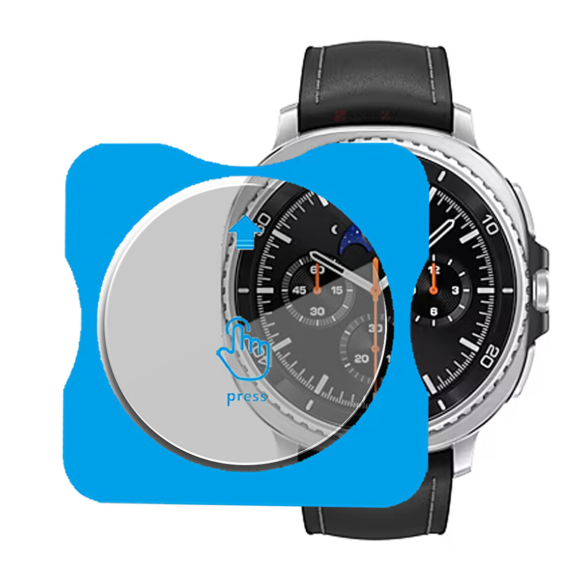 Samsung Watch 8 47mm Uyumlu Kolay Takılabilir Takma Aparatlı Temperli Cam Ekran Koruyucu