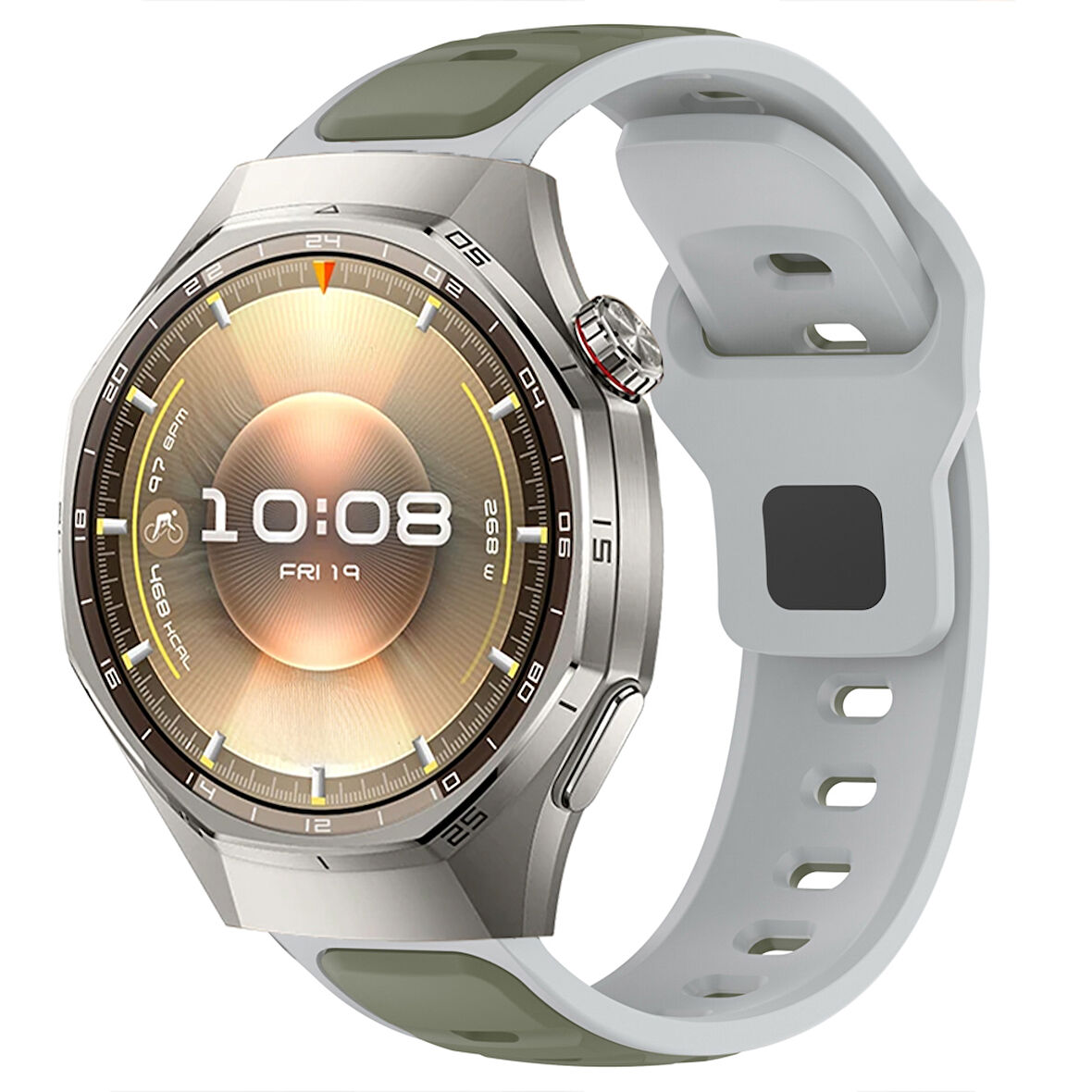 Huawei Watch GT6 Pro 46mm İle Uyumlu Çift Renkli Spor Silikon Kordon Nefes Alabilir Konforlu