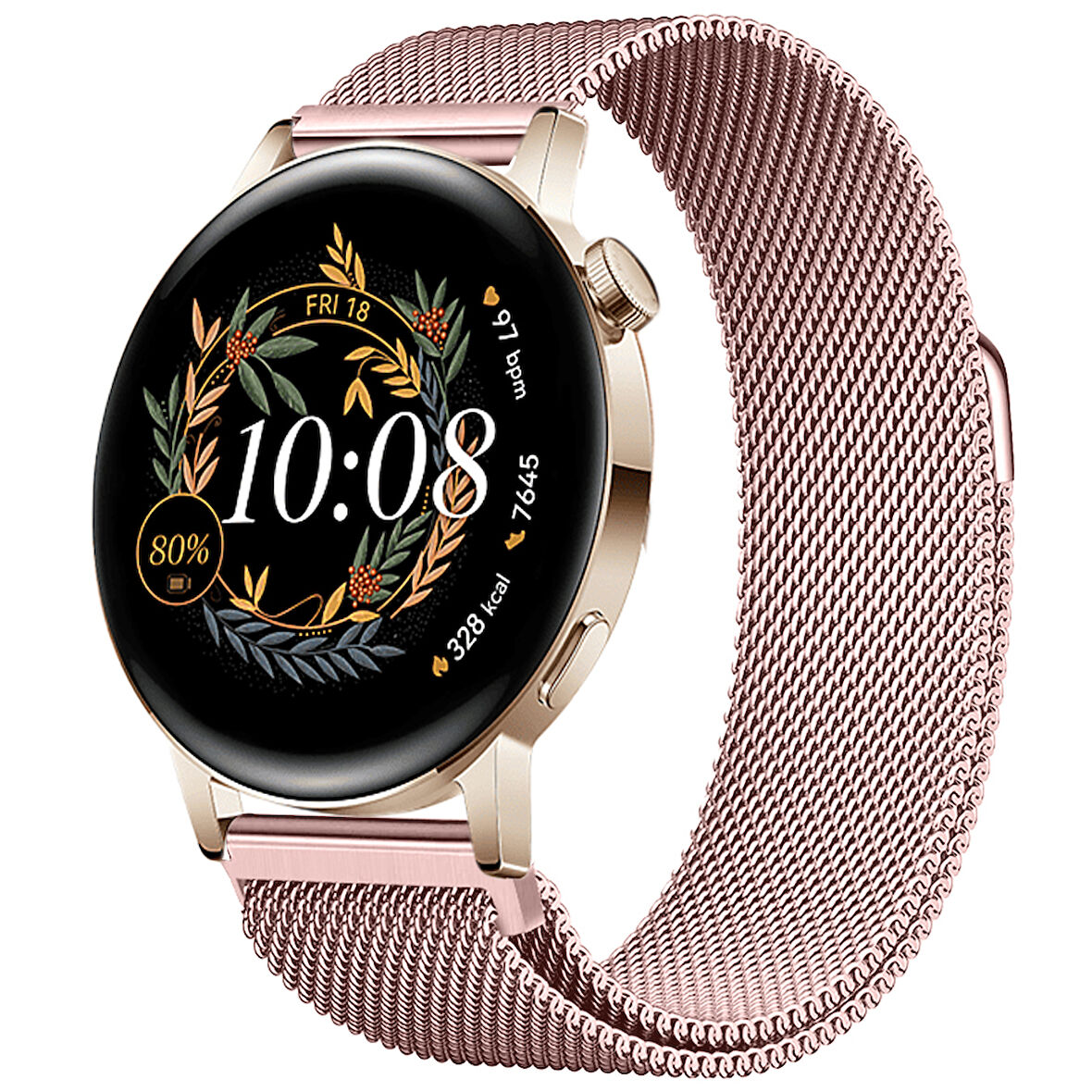 Huawei Watch GT3 42mm GT2 42mm Uyumlu Kordon Manyetik Milanese Loop Metal Kordon 