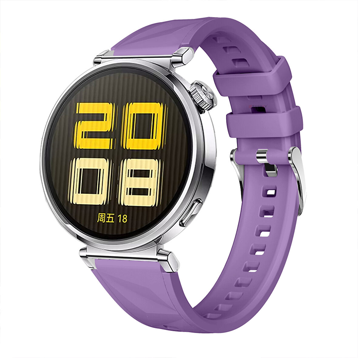Sneezy Huawei Watch GT5 41mm İle Uyumlu Prism Metal Tokalı Soft Yumuşak Silikon Kordon