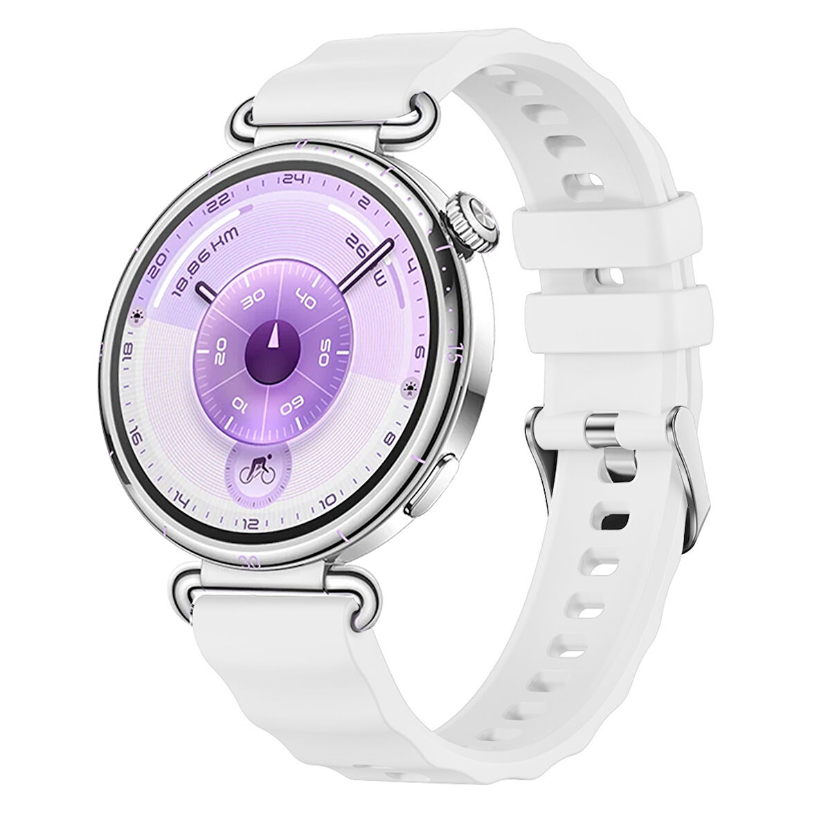 Sneezy Huawei Watch GT6 41mm İle Uyumlu SoftFlex Metal Tokalı Spor Silikon Akıllı Saat Kordonu