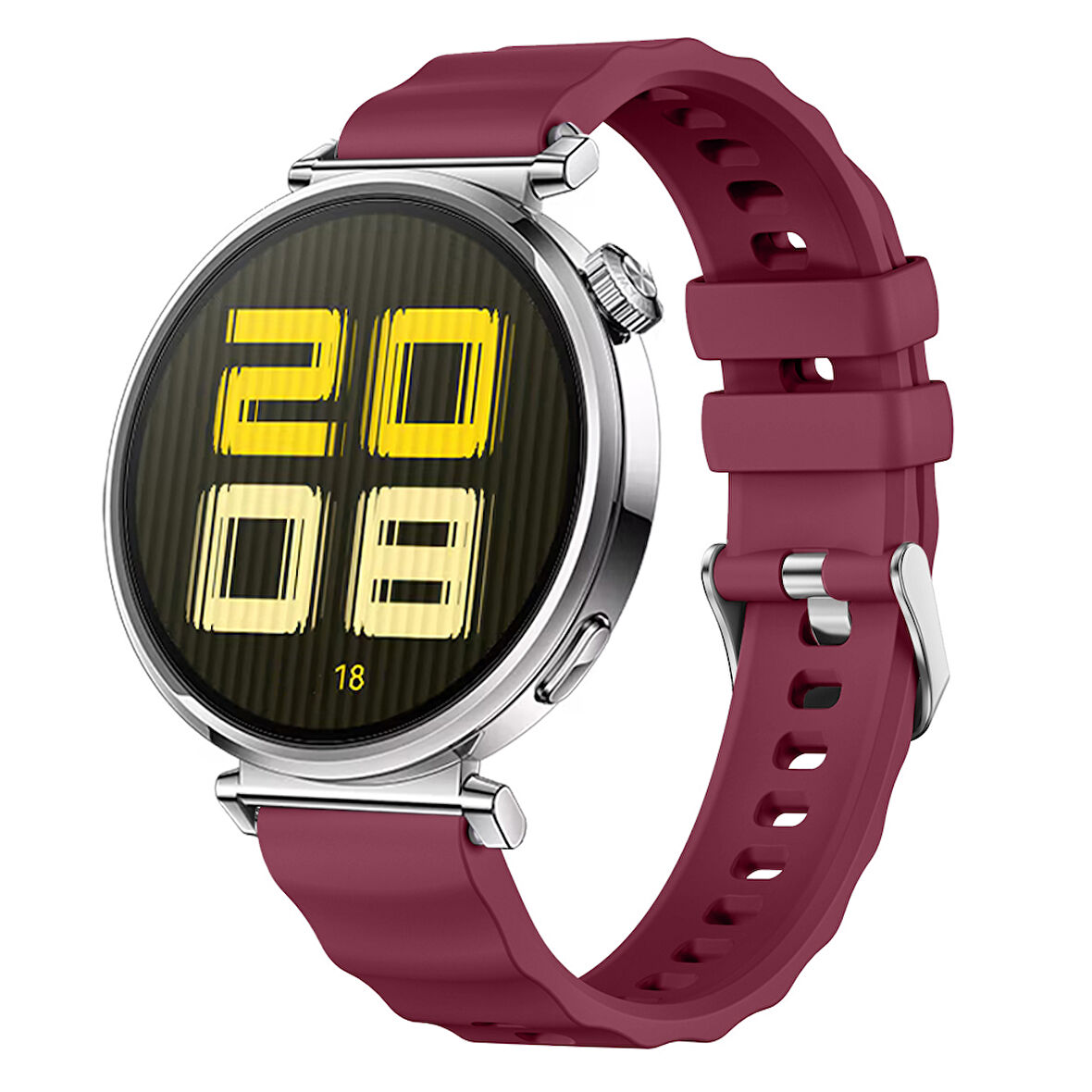 Sneezy Huawei Watch GT5 41mm İle Uyumlu SoftFlex Metal Tokalı Spor Silikon Akıllı Saat Kordonu