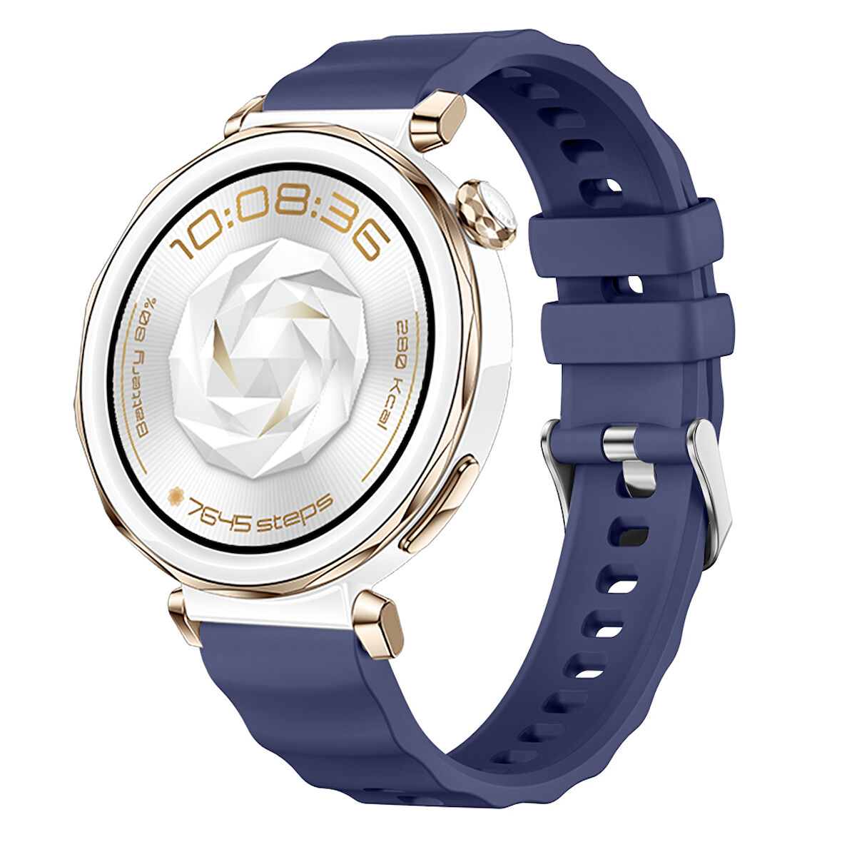 Sneezy Huawei Watch GT5 Pro 42mm İle Uyumlu SoftFlex Metal Tokalı Spor Silikon Akıllı Saat Kordonu